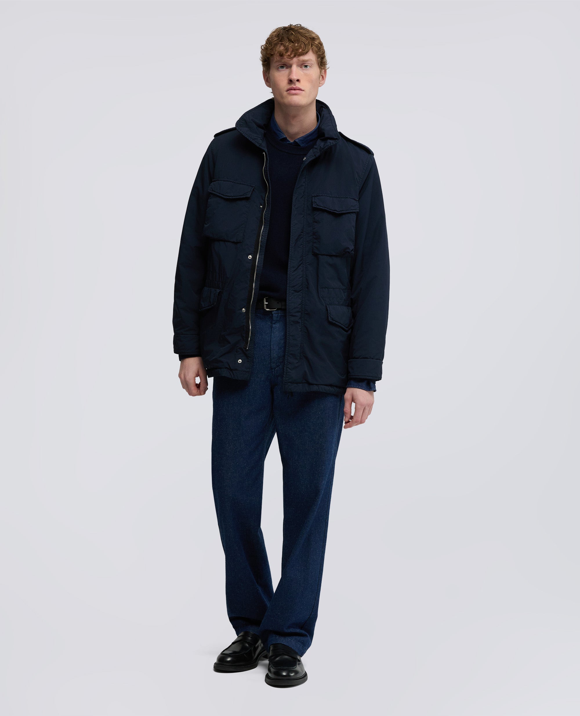 FIELD JACKET NEW CAMP IN NYLON TINTO CAPO-NAVY-NAVY-AZUL MARINO-NAVY-NAVY