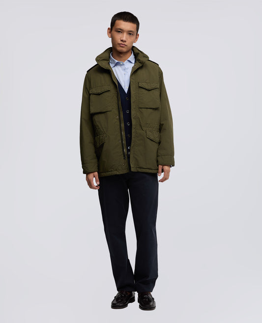 FIELD JACKET NEW CAMP IN NYLON TINTO CAPO-MILITARE-MILITARY-MILITAR-MILITAR-MILITAIRE