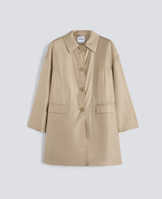 CAPPOTTO TEENA IN NYLON-BEIGE-BEIGE-BEIS-BEIGE-BEIGE