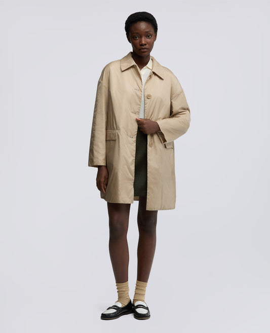CAPPOTTO TEENA IN NYLON-BEIGE-BEIGE-BEIS-BEIGE-BEIGE