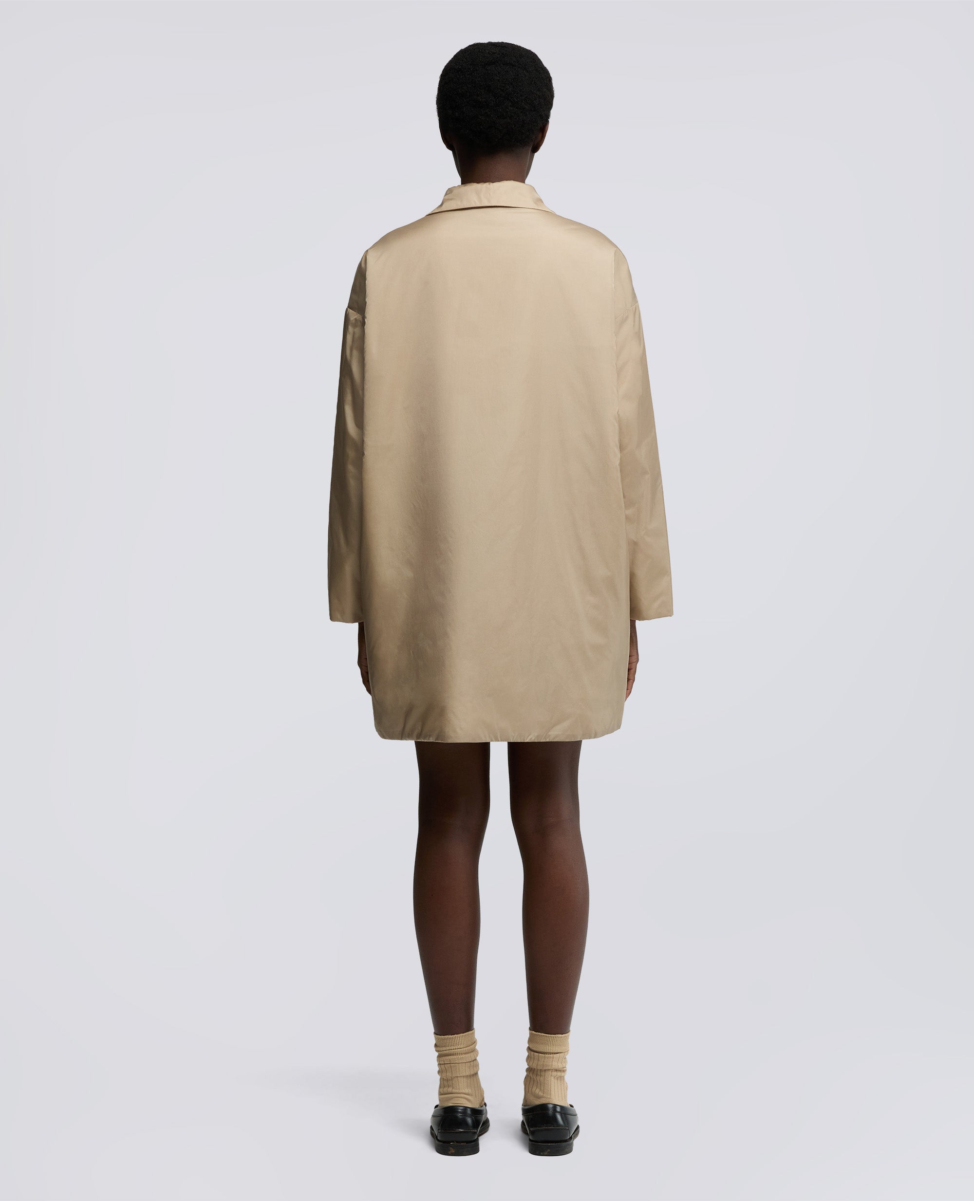 CAPPOTTO TEENA IN NYLON-BEIGE-BEIGE-BEIS-BEIGE-BEIGE
