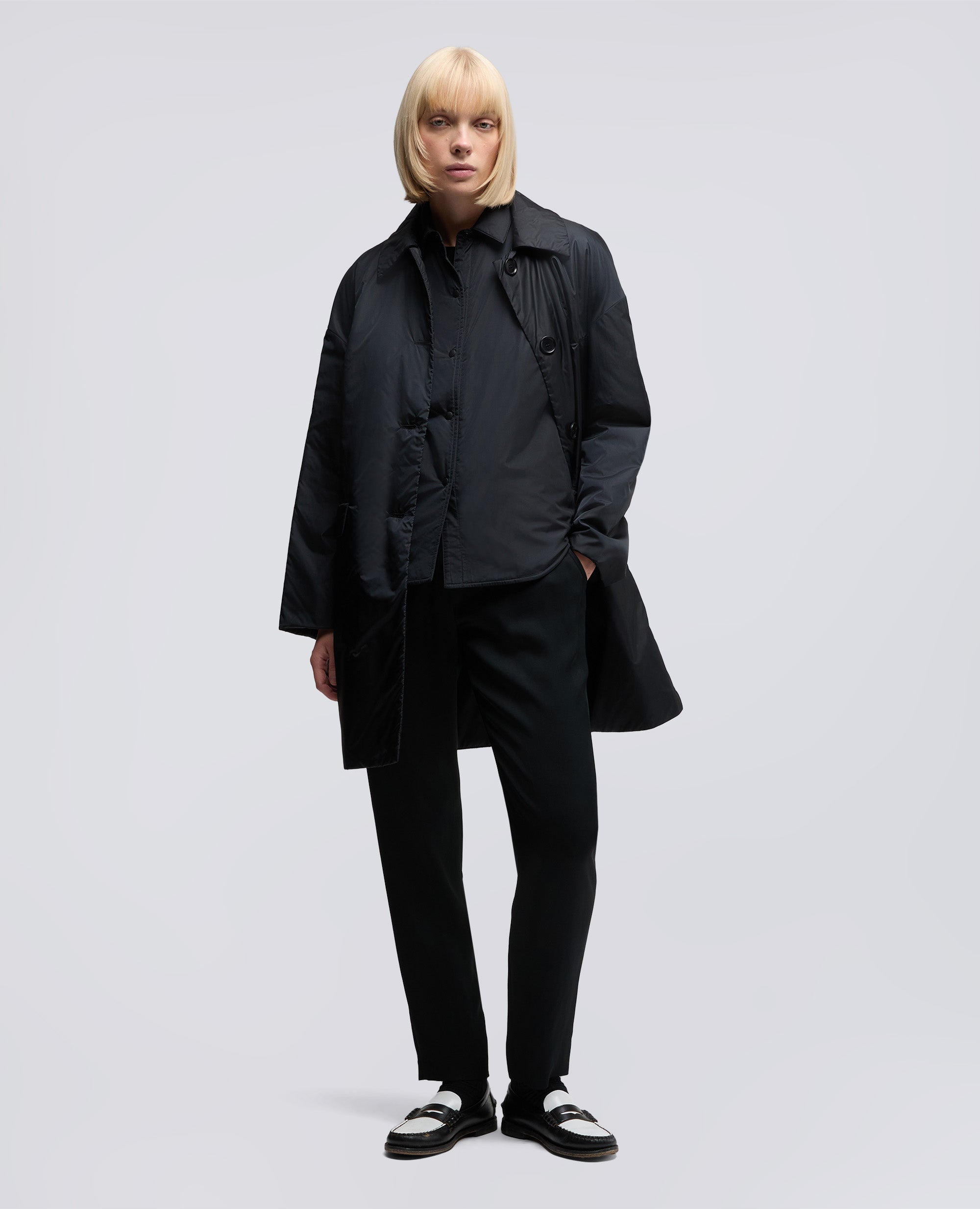 CAPPOTTO TEENA IN NYLON-NERO-BLACK-NEGRO-SCHWARZ-NOIR