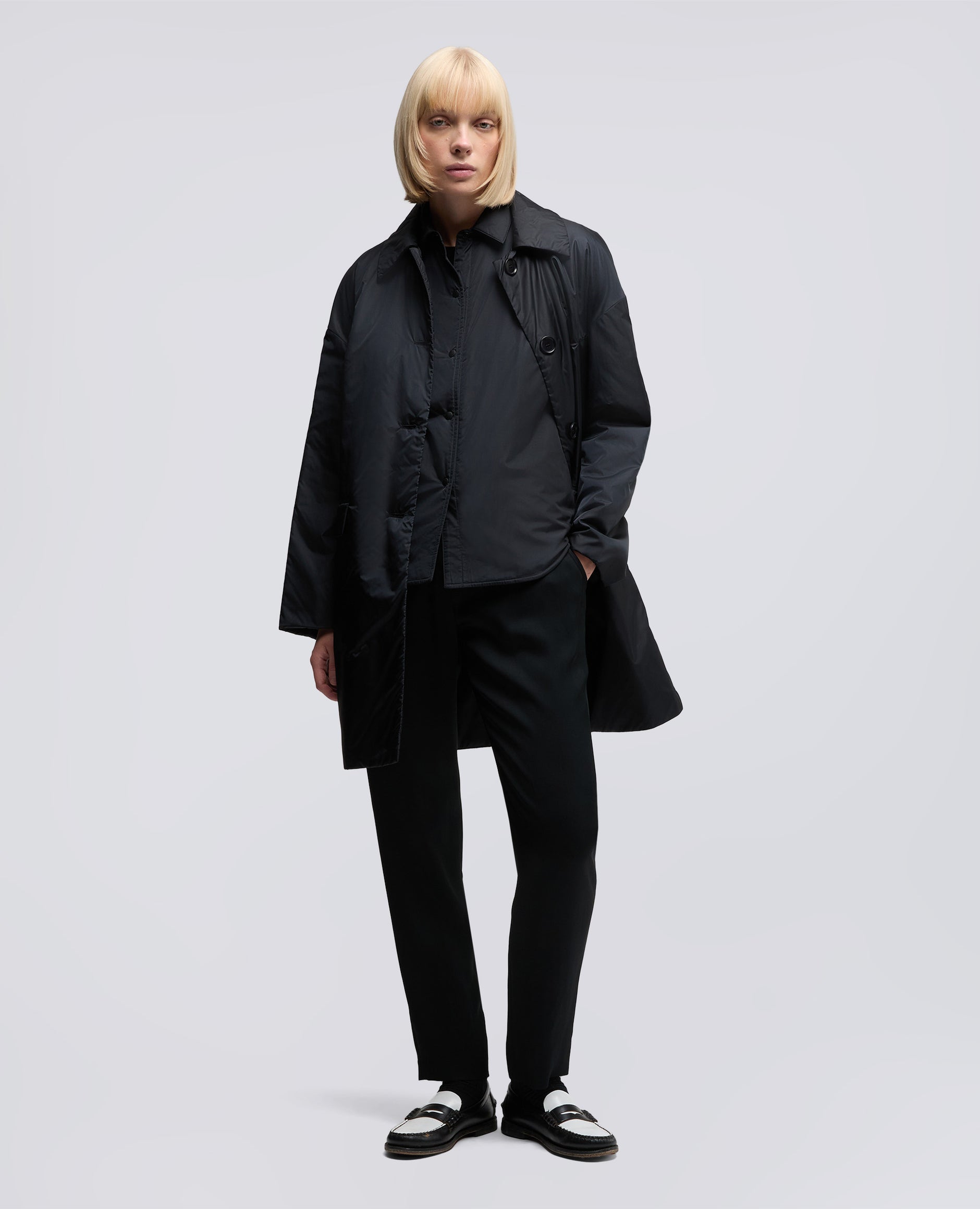 ジャケット・アウター ASPESI Sheridan Navy Nylon Trench Coat Women's Coats and Trench Coats – ASPESI