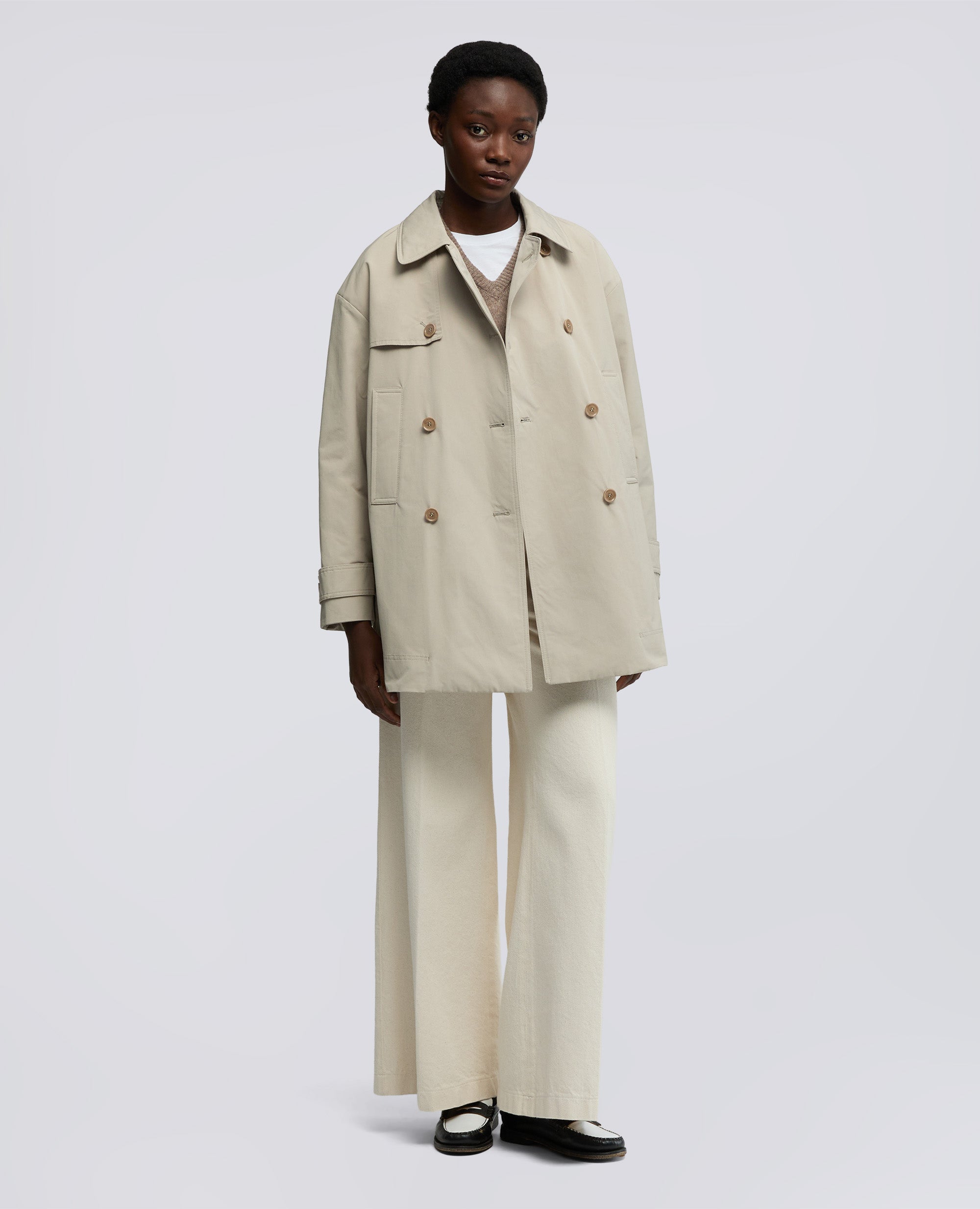 TRENCH CORTO SCARLETT IN MISTO COTONE-SABBIA-SAND-ARENA-SAND-SABLE