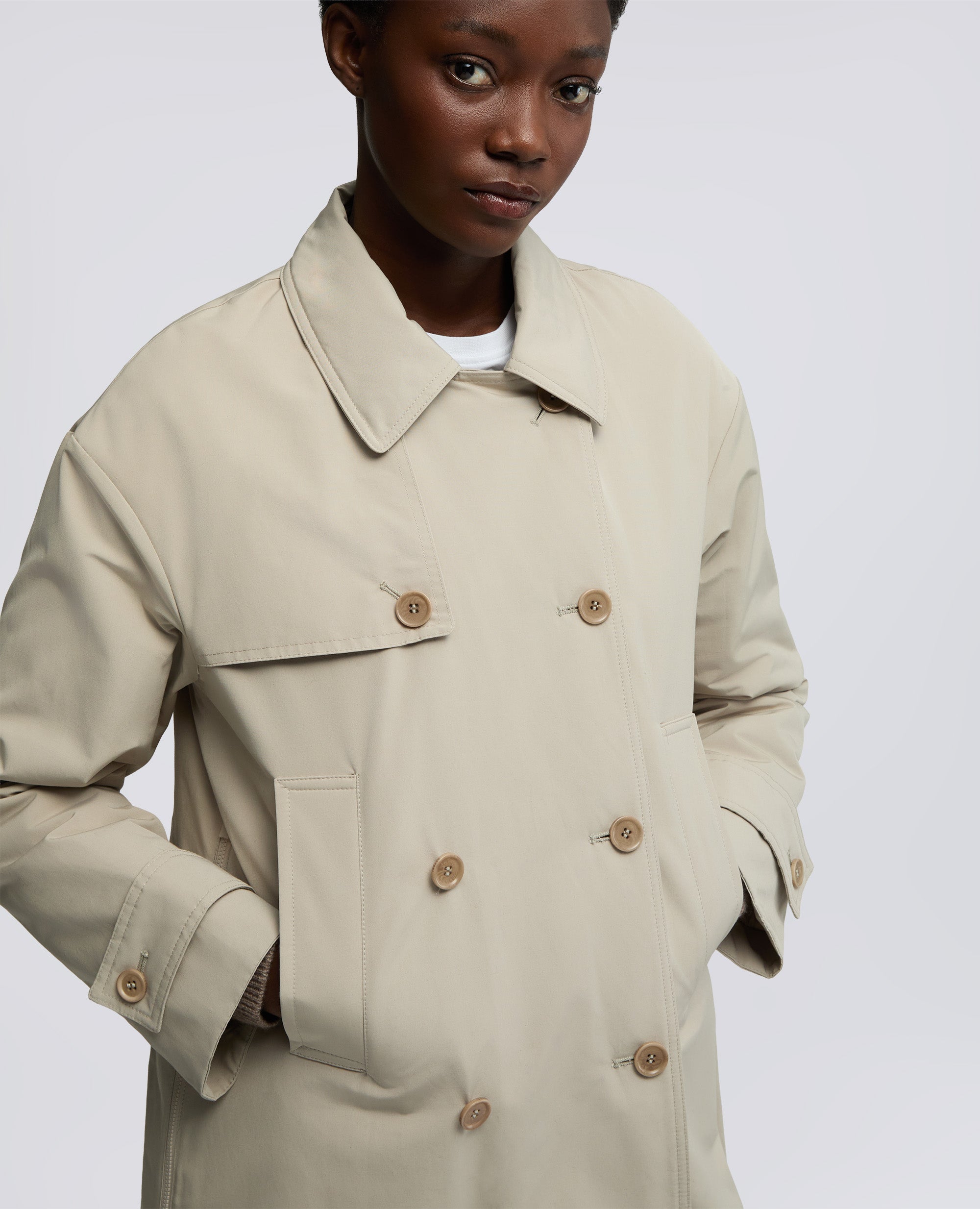 TRENCH CORTO SCARLETT IN MISTO COTONE-SABBIA-SAND-ARENA-SAND-SABLE