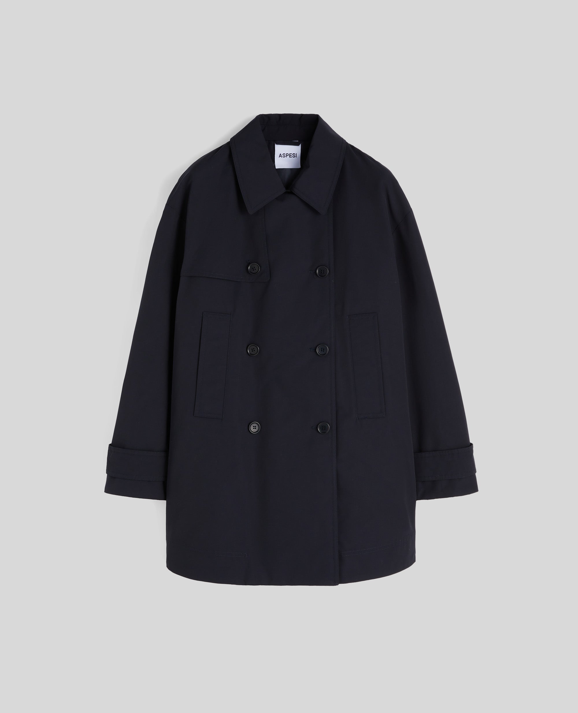 TRENCH CORTO SCARLETT IN MISTO COTONE-NAVY-NAVY-AZUL MARINO-NAVY-NAVY