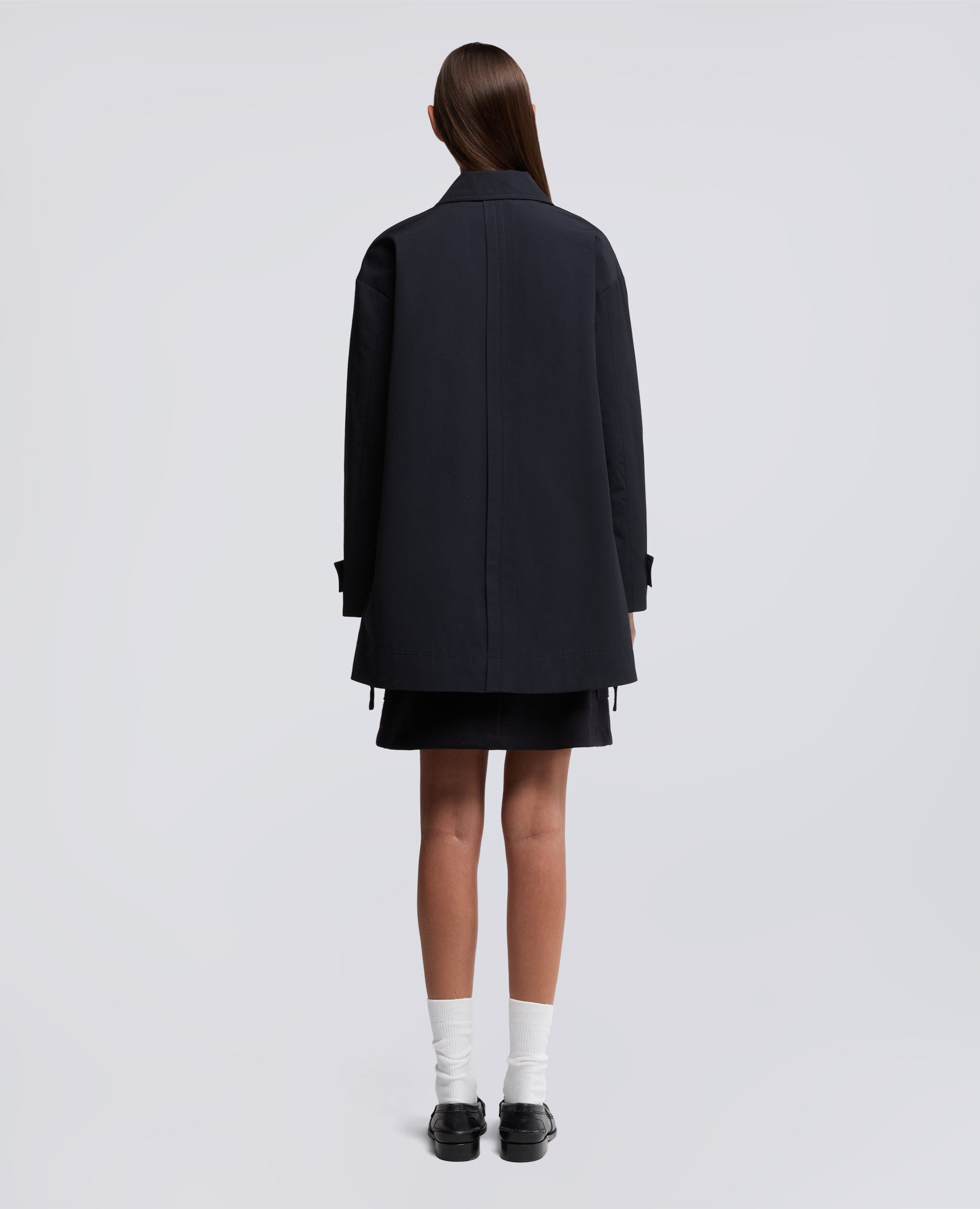 TRENCH CORTO SCARLETT IN MISTO COTONE-NAVY-NAVY-AZUL MARINO-NAVY-NAVY