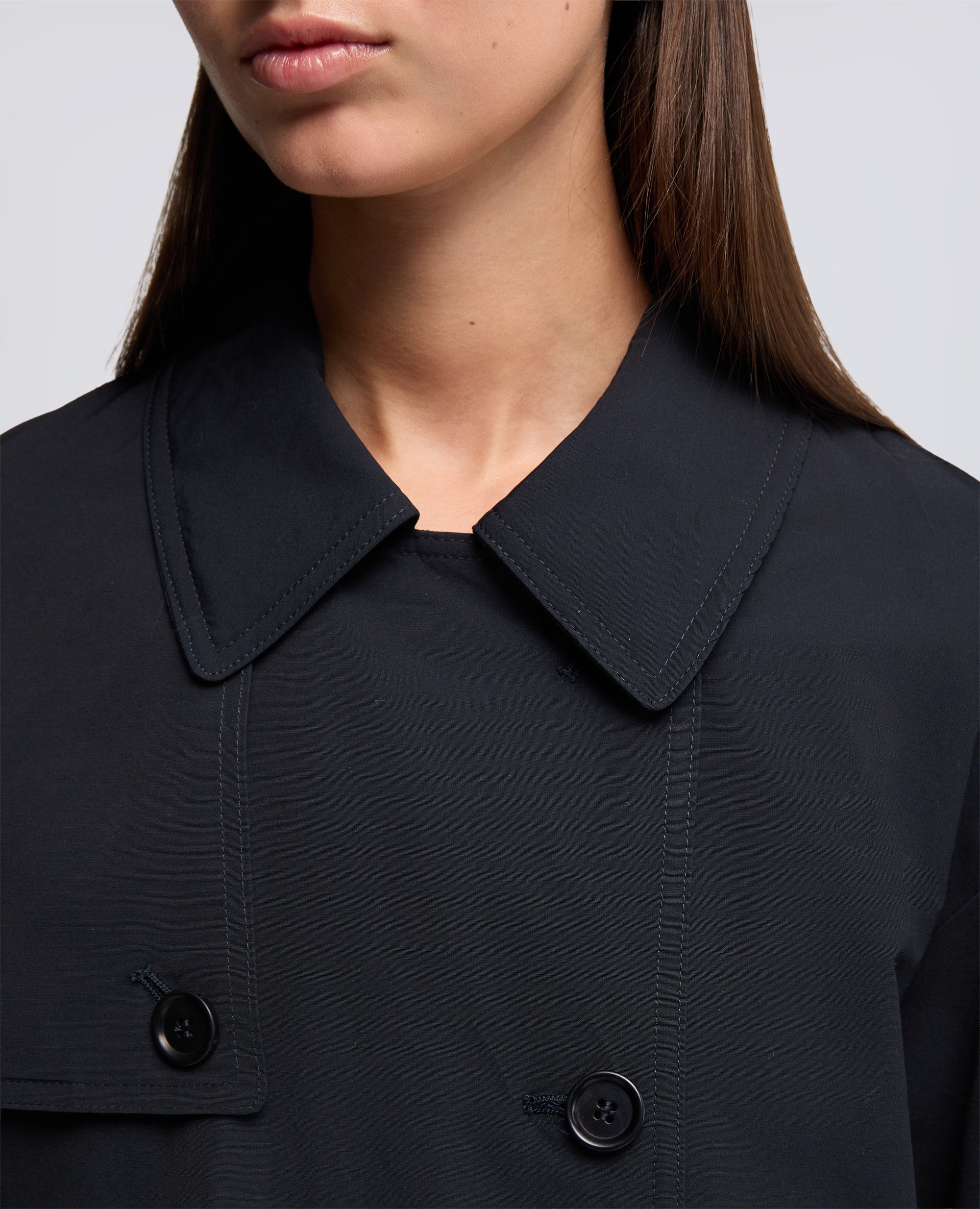 TRENCH CORTO SCARLETT IN MISTO COTONE-NAVY-NAVY-AZUL MARINO-NAVY-NAVY