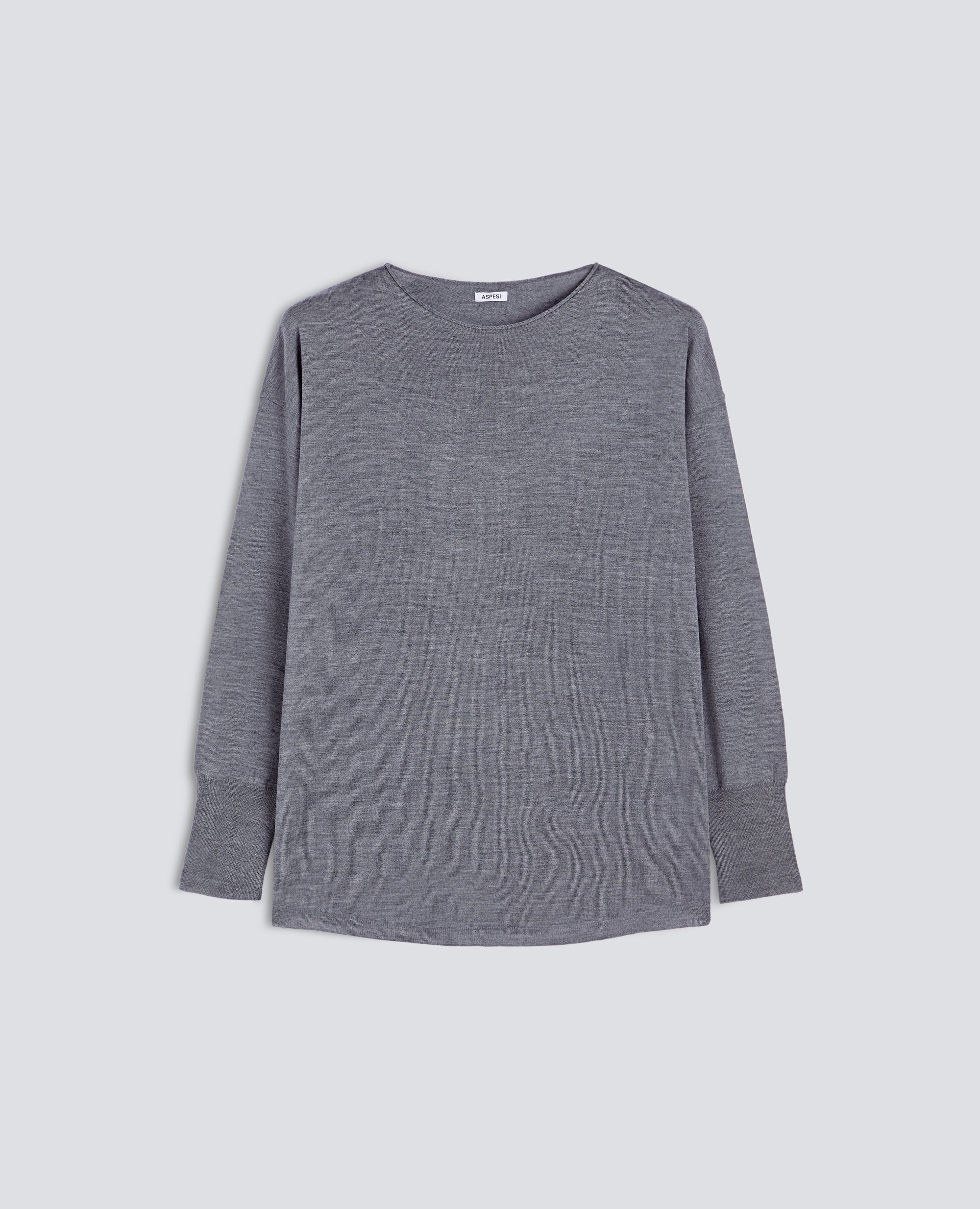 MAGLIA CON SCOLLO A BARCA - GRIGIO - ASPESI