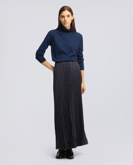 WOLL-ROLLKRAGENPULLOVER - BLAU