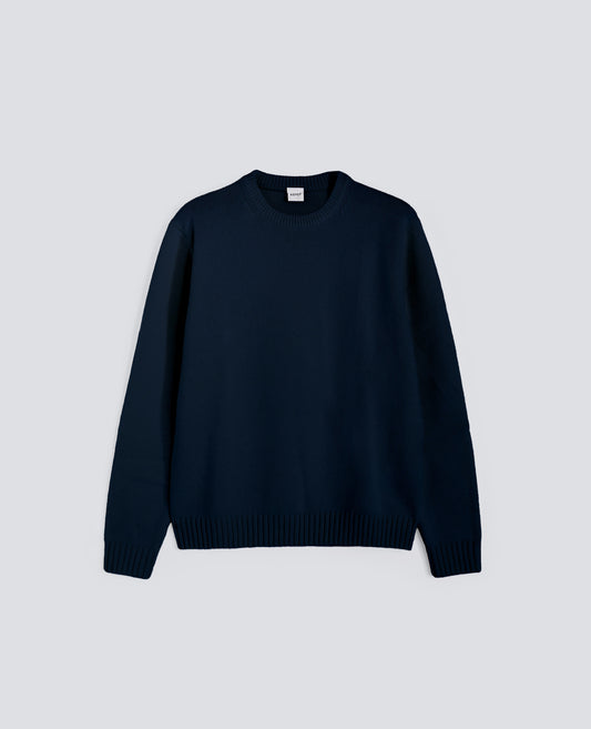 MAGLIA GIROCOLLO IN MISTO LANA - NAVY