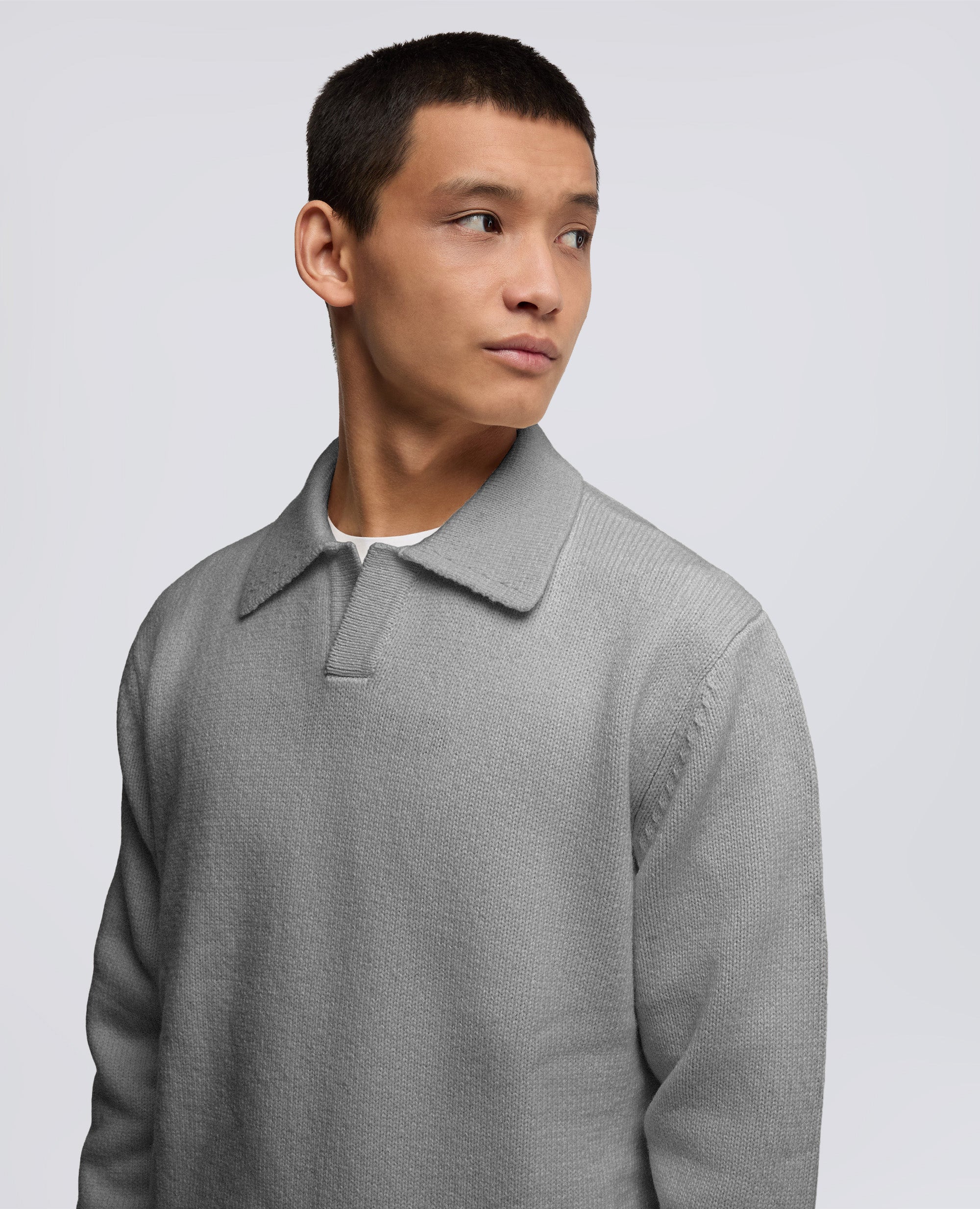 POLO IN MISTO LANA-GRIGIO-GREY-GRIS-GRAU-GRIS