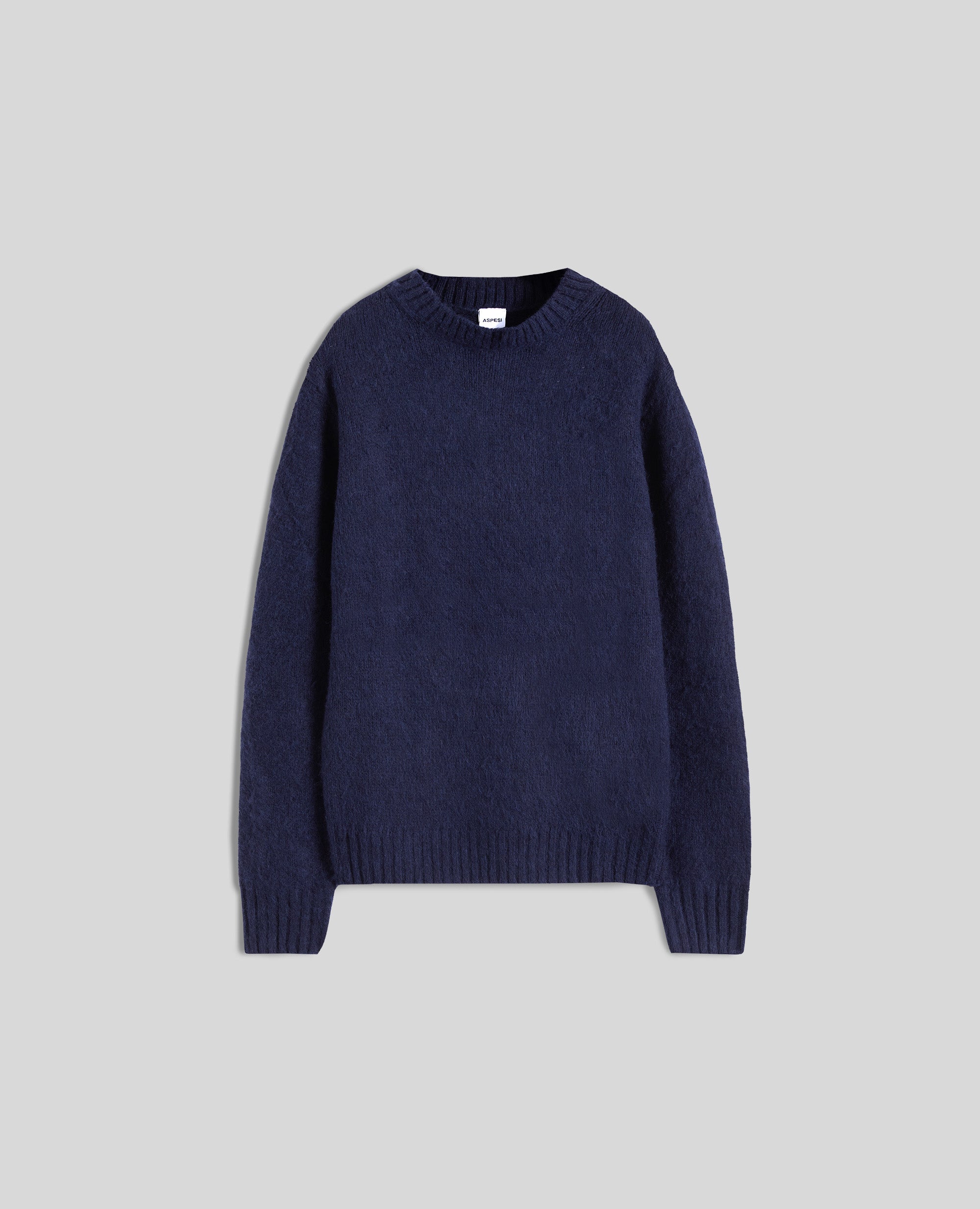 MAGLIA GIROCOLLO IN LANA GARZATA-NAVY-NAVY-AZUL MARINO-NAVY-NAVY