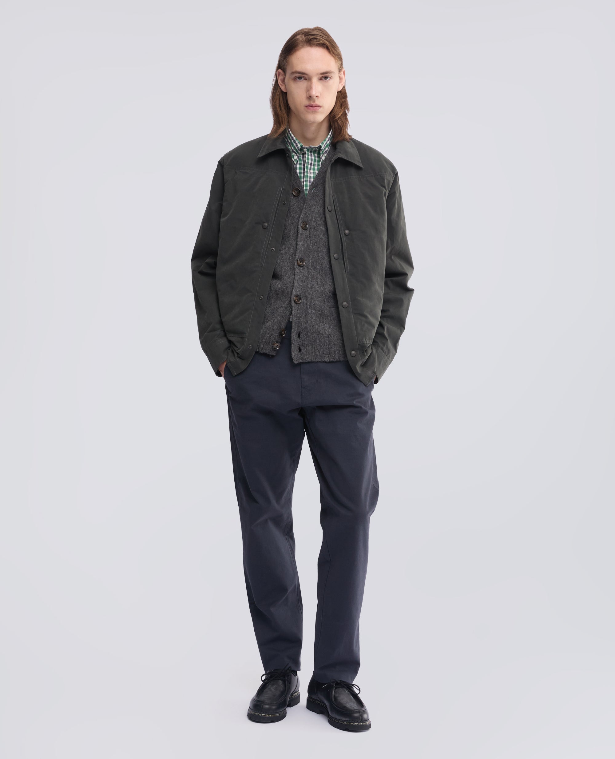 CARDIGAN EN LAINE DES SHETLAND - GRIS - ASPESI
