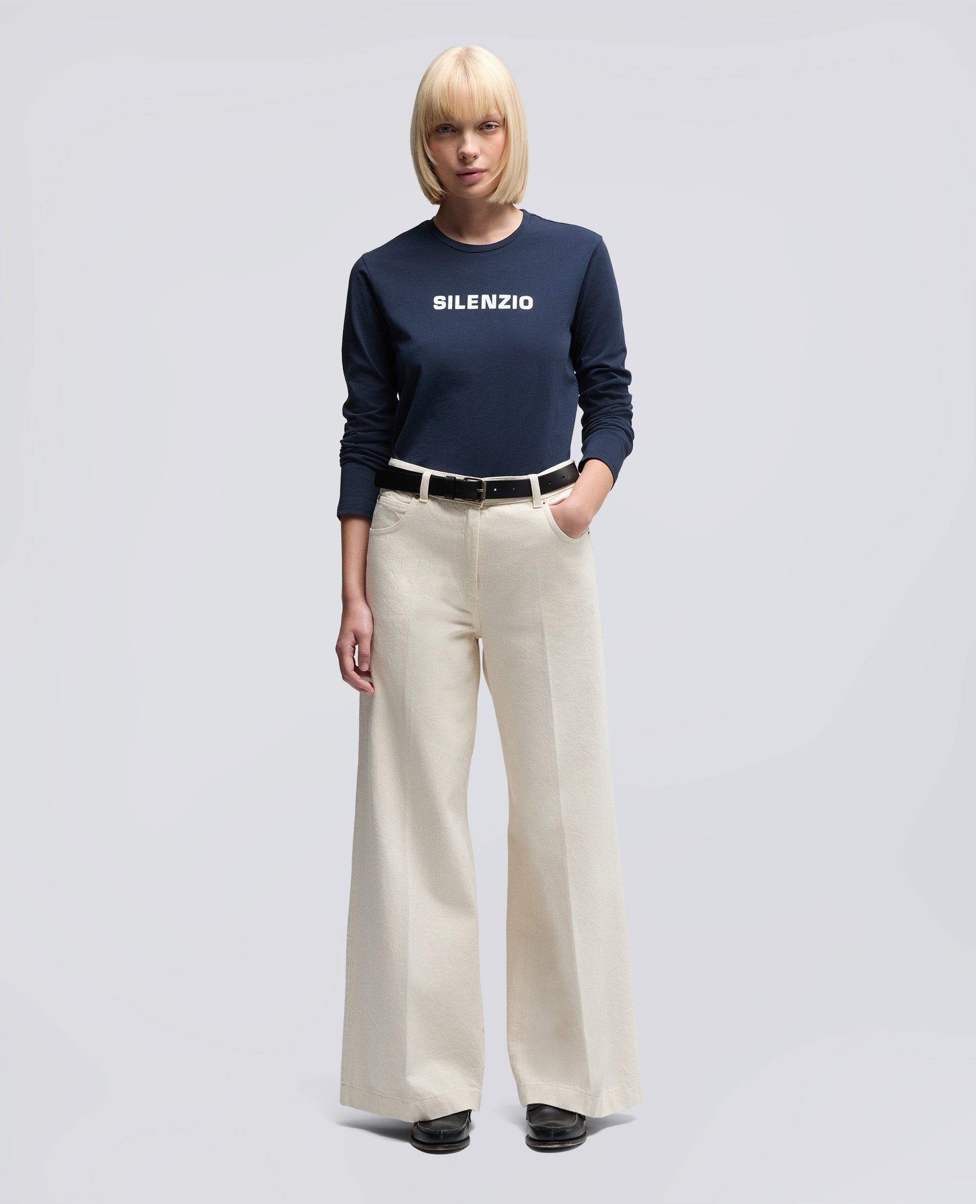 T-SHIRT MANICA LUNGA SILENZIO-NAVY-NAVY-AZUL MARINO-NAVY-NAVY