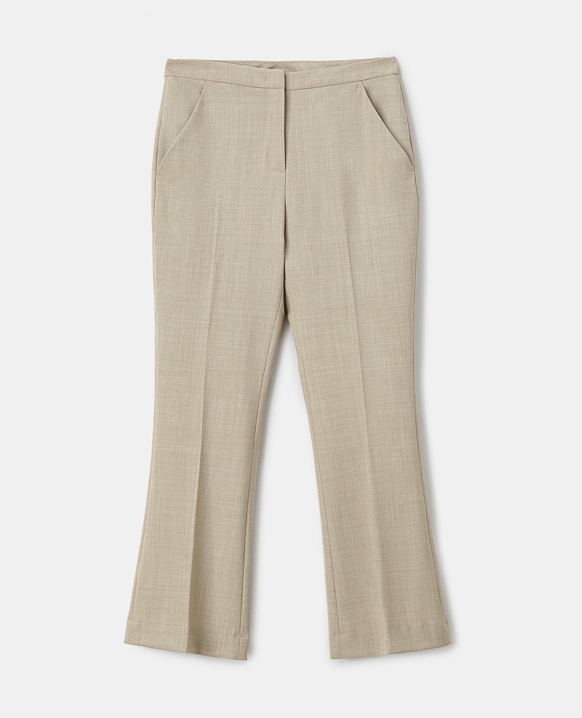 PANTALONE IN TELA DI LANA-BEIGE-BEIGE-BEIS-BEIGE-BEIGE