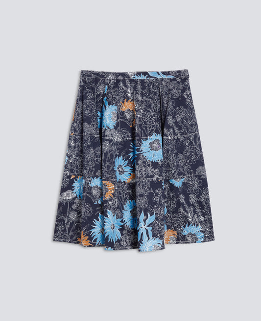 GONNA IN GABARDINE STRETCH-STAMPA PEONIA-PEONY PRINT-ESTAMPADO PEONÍA-PRINT PFINGSTROSE-IMPRIMÉ PIVOINE