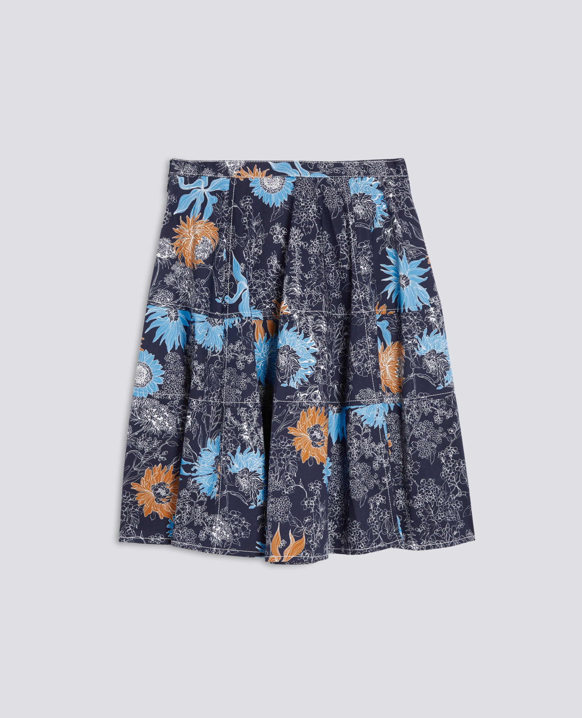 GONNA IN GABARDINE STRETCH-STAMPA PEONIA-PEONY PRINT-ESTAMPADO PEONÍA-PRINT PFINGSTROSE-IMPRIMÉ PIVOINE