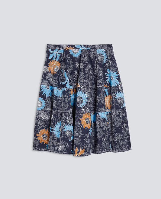 GONNA IN GABARDINE STRETCH-STAMPA PEONIA-PEONY PRINT-ESTAMPADO PEONÍA-PRINT PFINGSTROSE-IMPRIMÉ PIVOINE