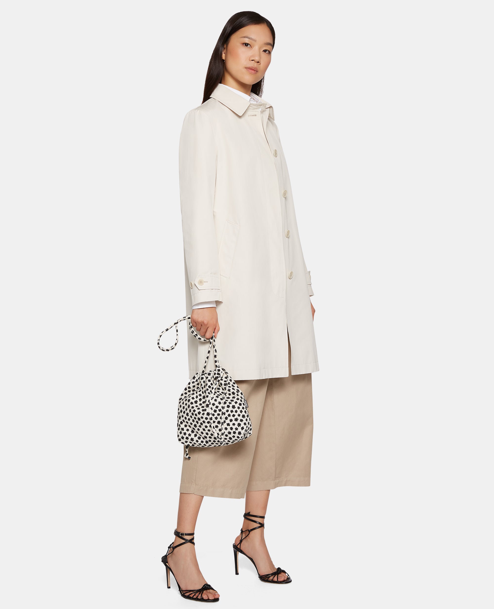 BORSA A SACCHETTO IN TELA DI COTONE-FIORELLINO NERO-SMALL BLACK FLOWER-FLOR NEGRA-BLÜMCHEN SCHWARZ-FLEUR NOIRE