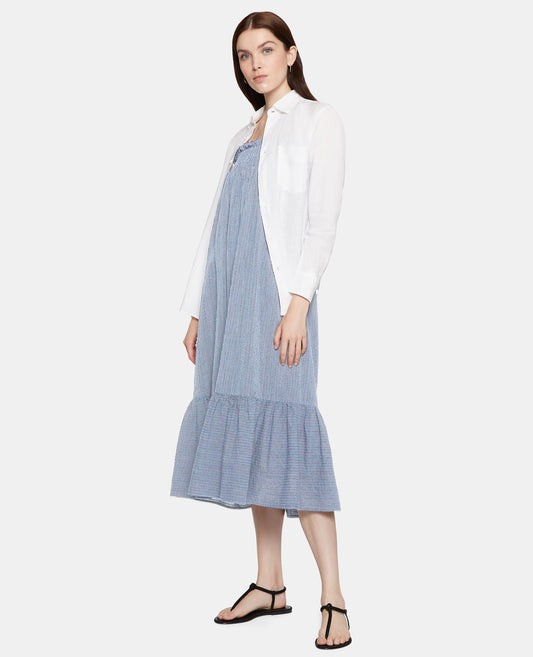 GONNA IN SEERSUCKER LEGGERO COTONE-RIGA AZZURRO-LIGHT BLUE, STRIPED-RAYA AZUL CLARO-BLAUER STREIFEN-RAYURE BLEU CIEL