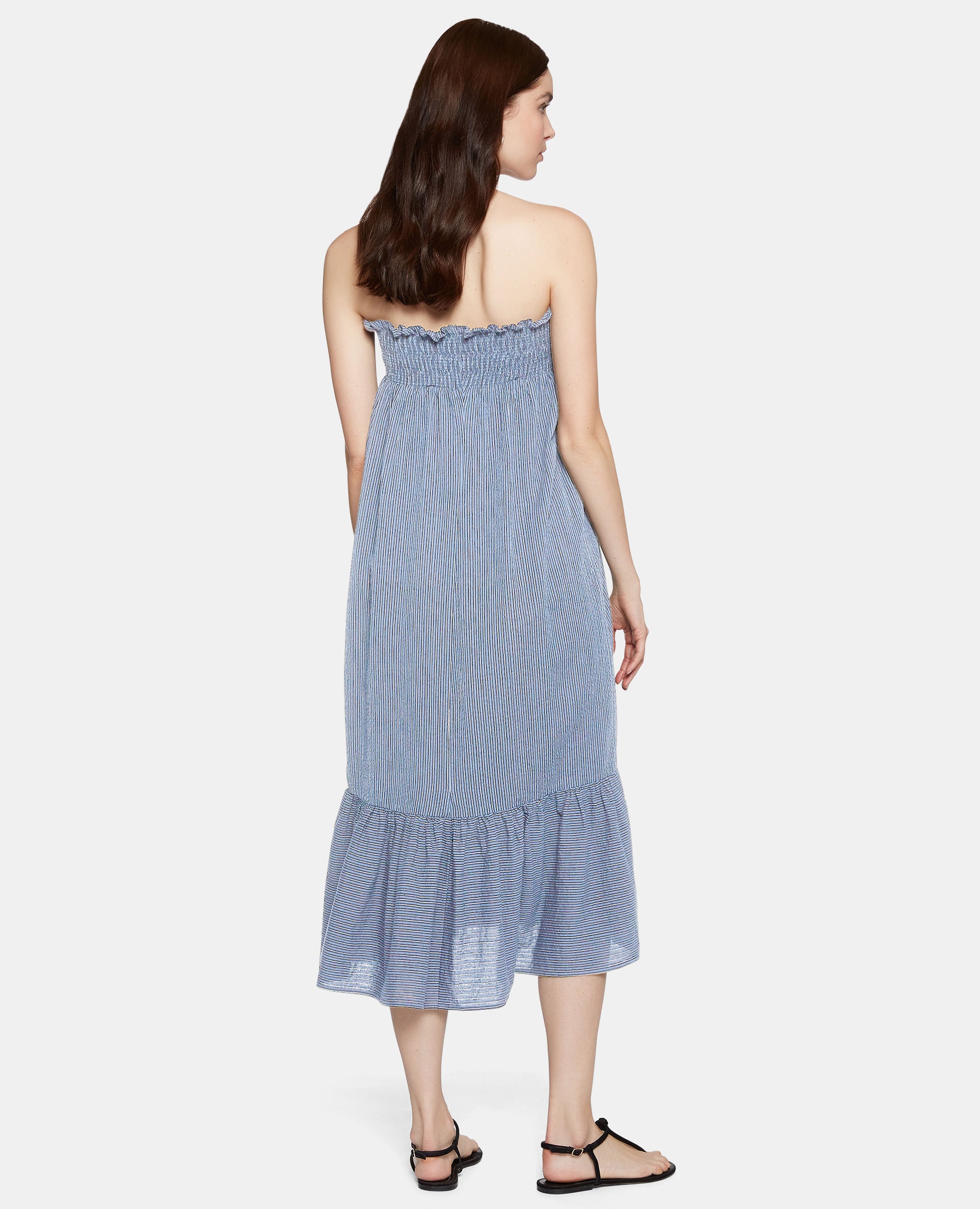 GONNA IN SEERSUCKER LEGGERO COTONE-RIGA AZZURRO-LIGHT BLUE, STRIPED-RAYA AZUL CLARO-BLAUER STREIFEN-RAYURE BLEU CIEL