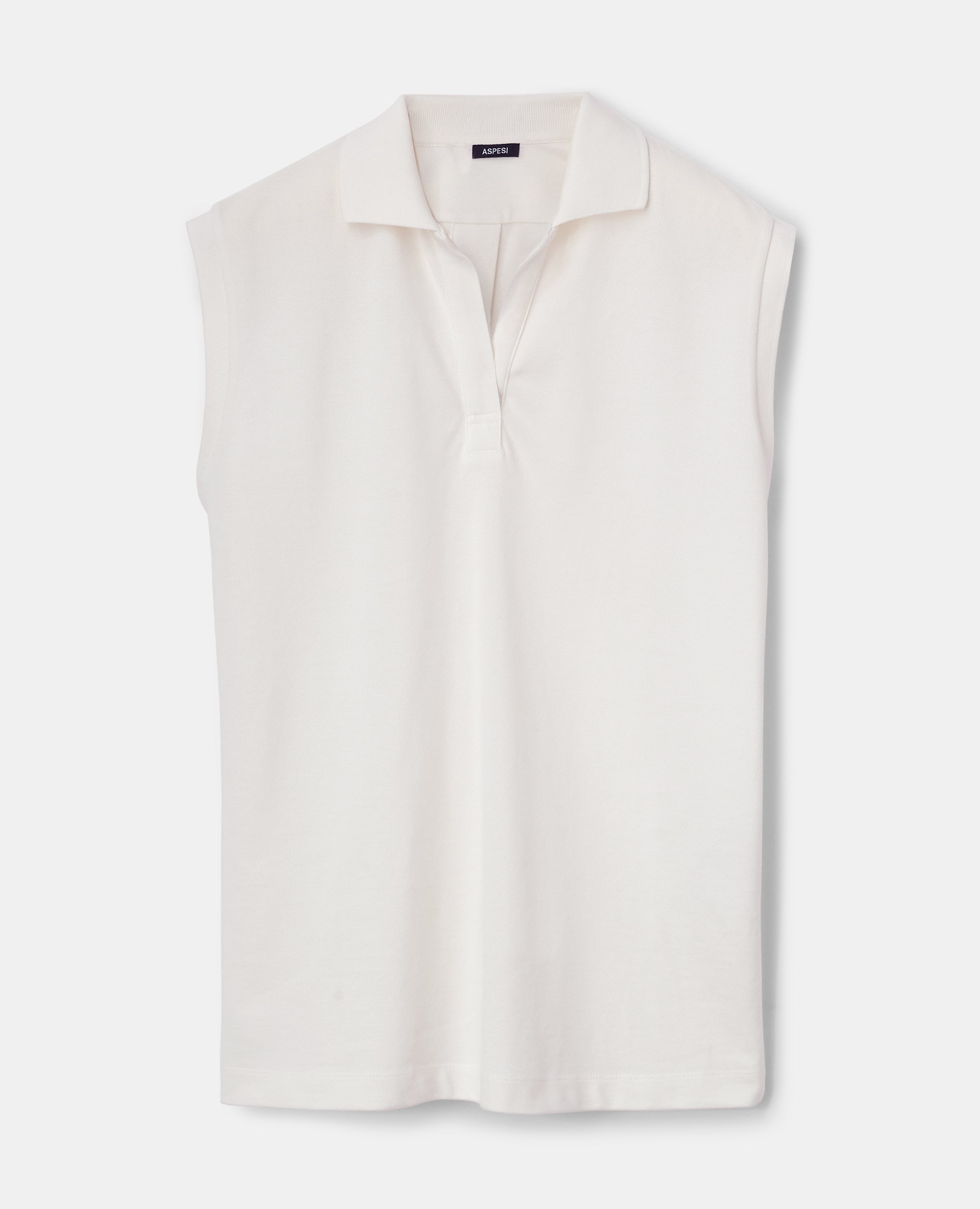 POLO SMANICATA IN JERSEY IN COTONE PIQUET-NATURALE-NATURAL-NATURAL-NATURLICH-NATUREL