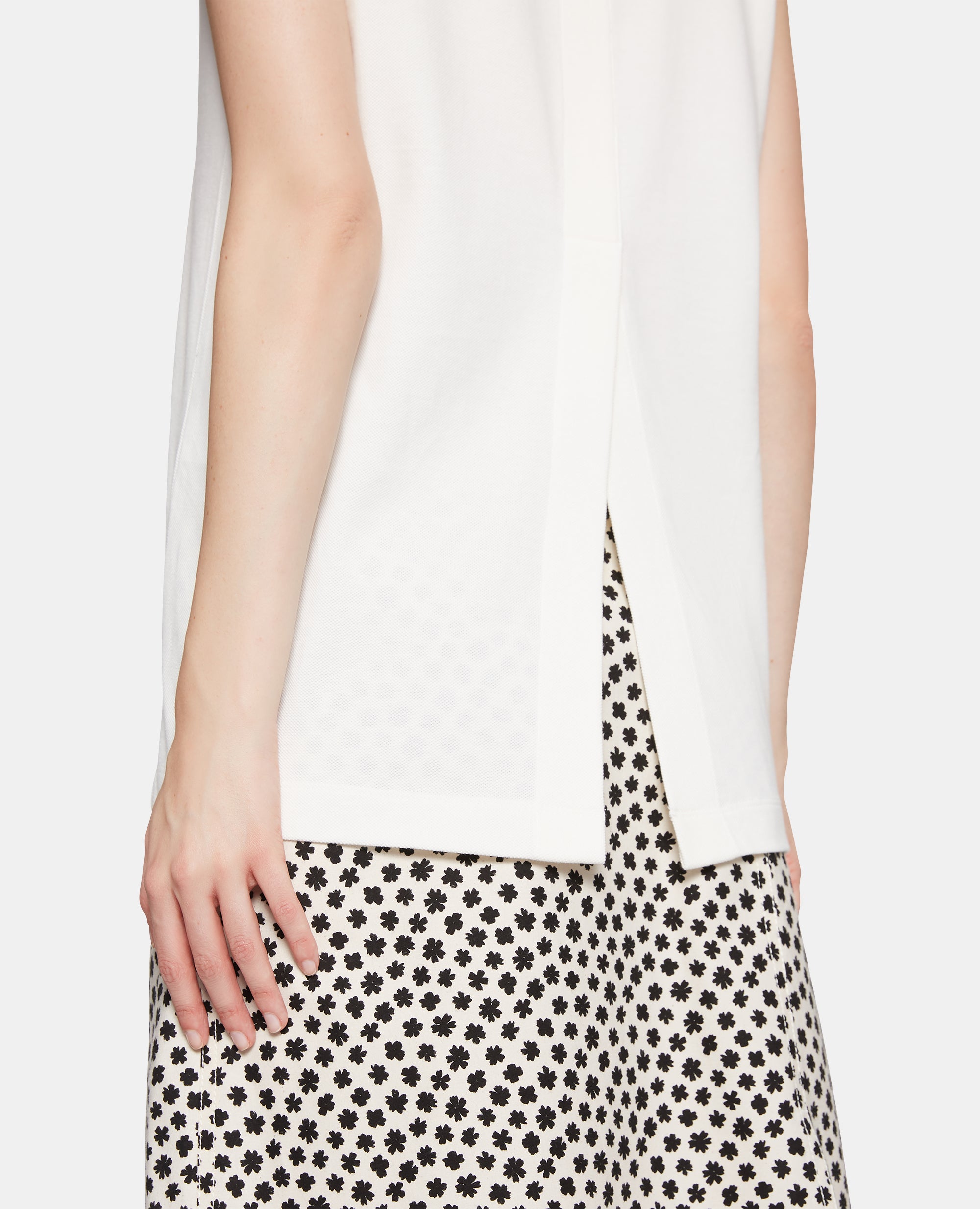 POLO SMANICATA IN JERSEY IN COTONE PIQUET-NATURALE-NATURAL-NATURAL-NATURLICH-NATUREL