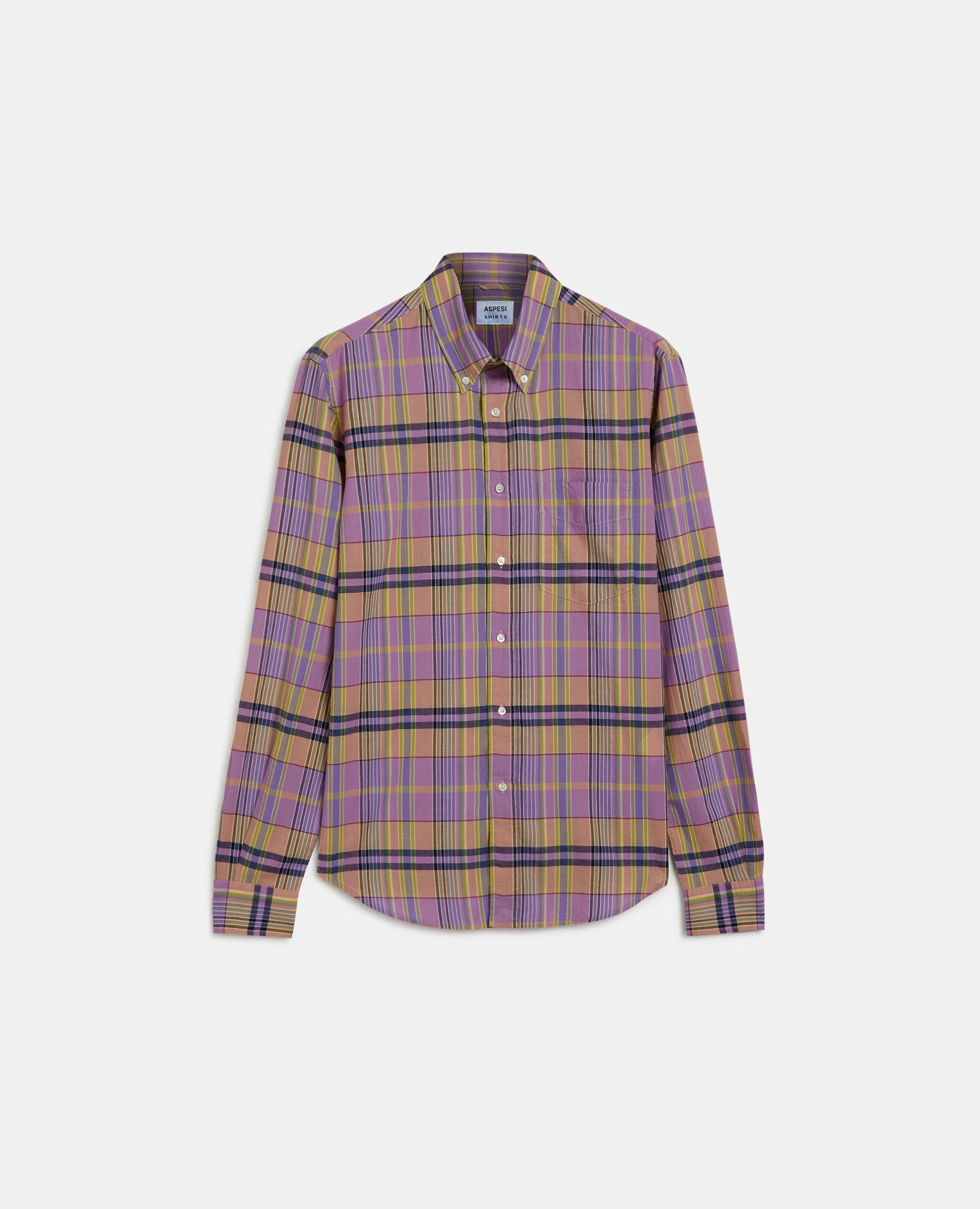 CAMICIA IN TELA DI COTONE MADRAS-CHECK VIOLA-PURPLE CHECK-CHECK VIOLA-CHECK VIOLA-CHECK VIOLA