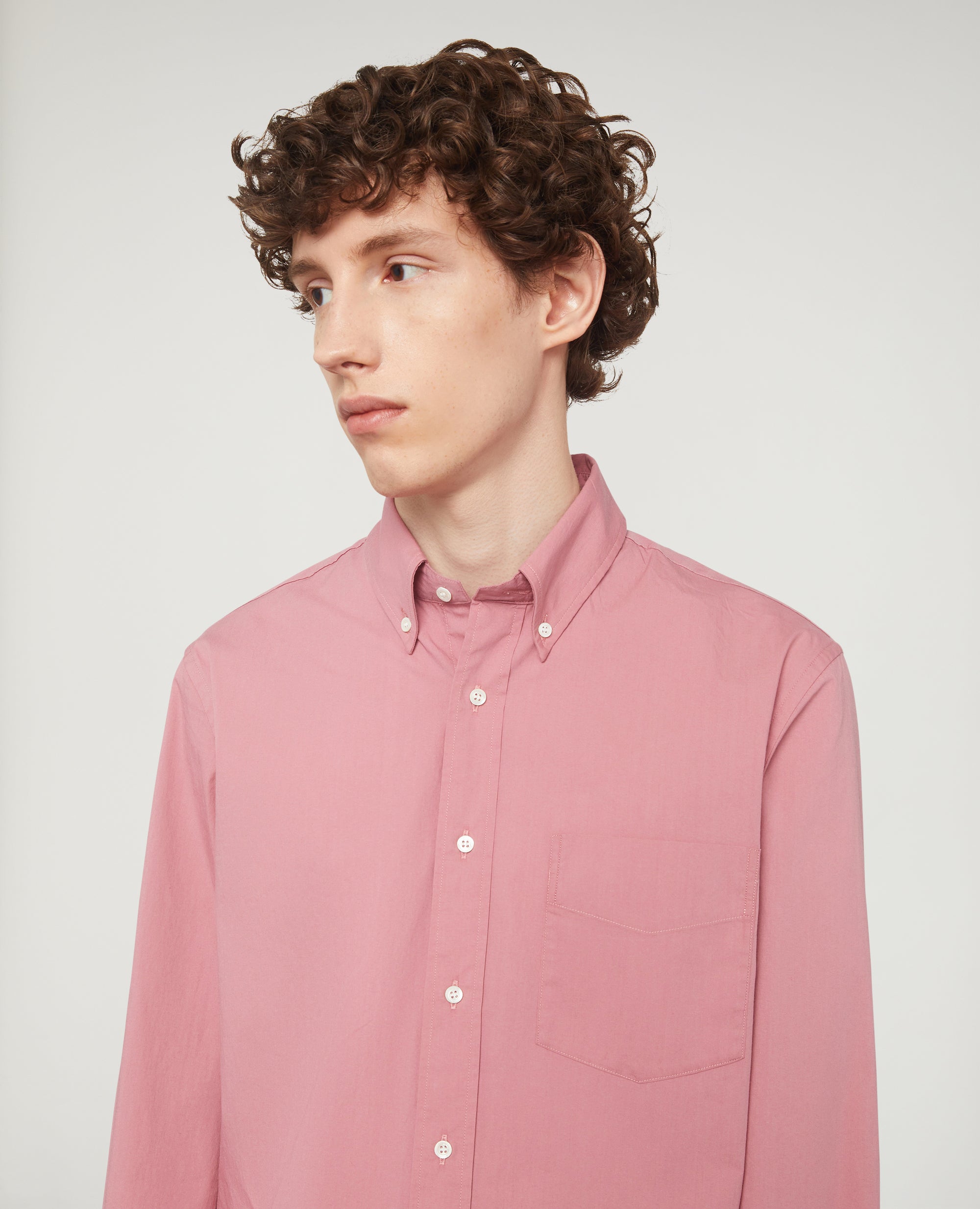 CAMICIA IN POPELINE DI COTONE-MALVA-MALVA-MALVA-MALVA-MALVA