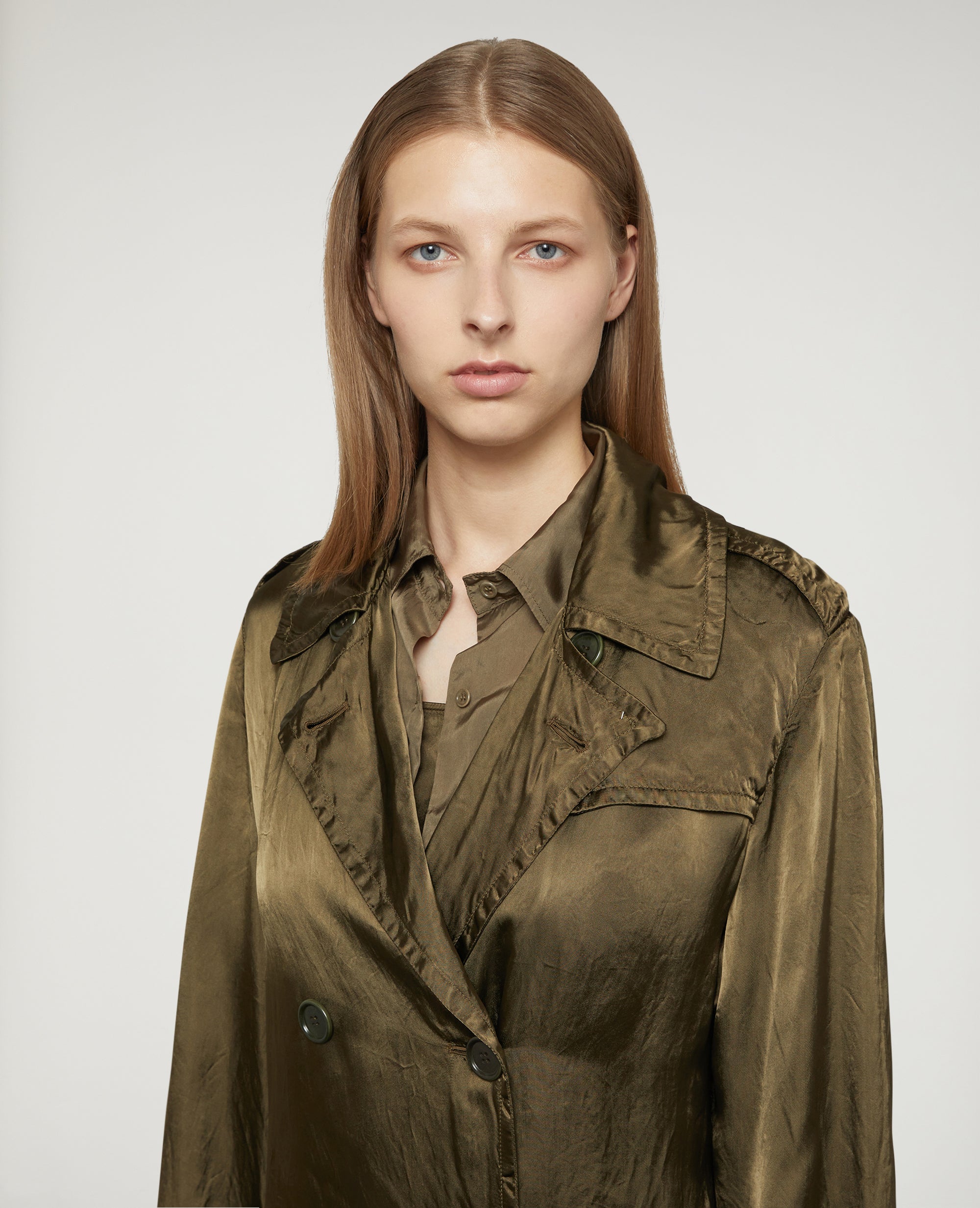 SOPRABITO DOPPIOPETTO IN RASO-VERDONE-DARK GREEN-VERDER¢N-DUNKELGRUN-VERT FONCE