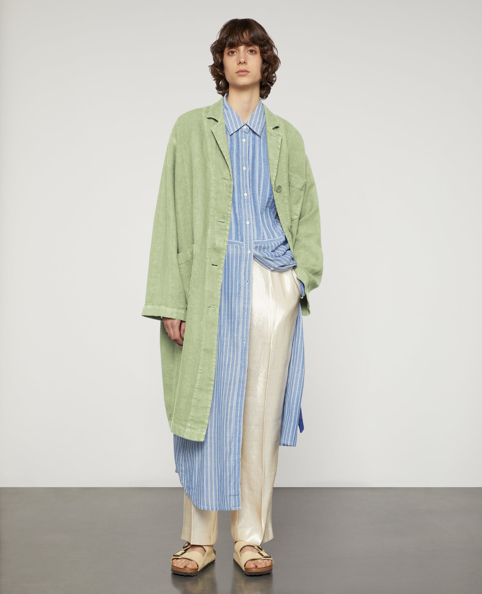 SOPRABITO IN CANVAS DI LINO TINTO CAPO-MENTA-MINT-MENTA-MENTA-MENTA