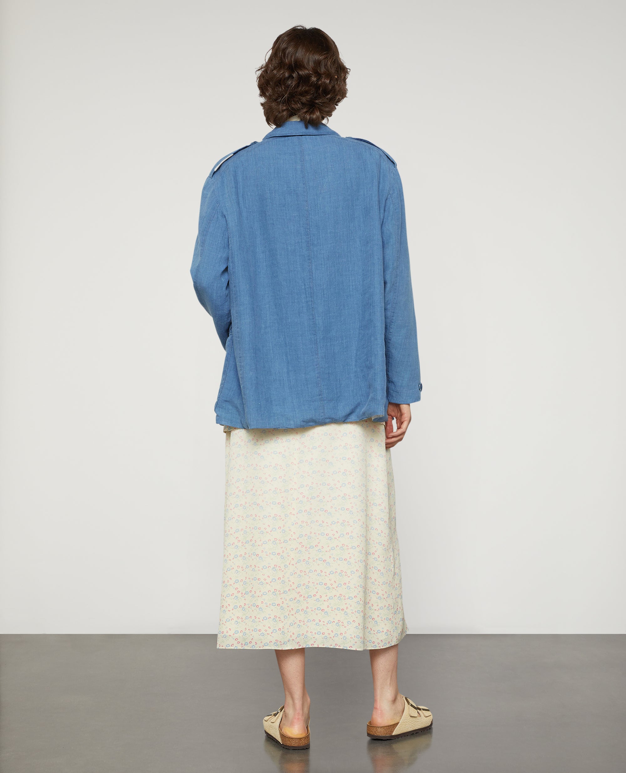 GIACCA IN TELA DI LINO DELAVÈ-DENIM MEDIO-MEDIUM DENIM-DENIM MEDIO-MITTLERER DENIM-DENIM MOYEN