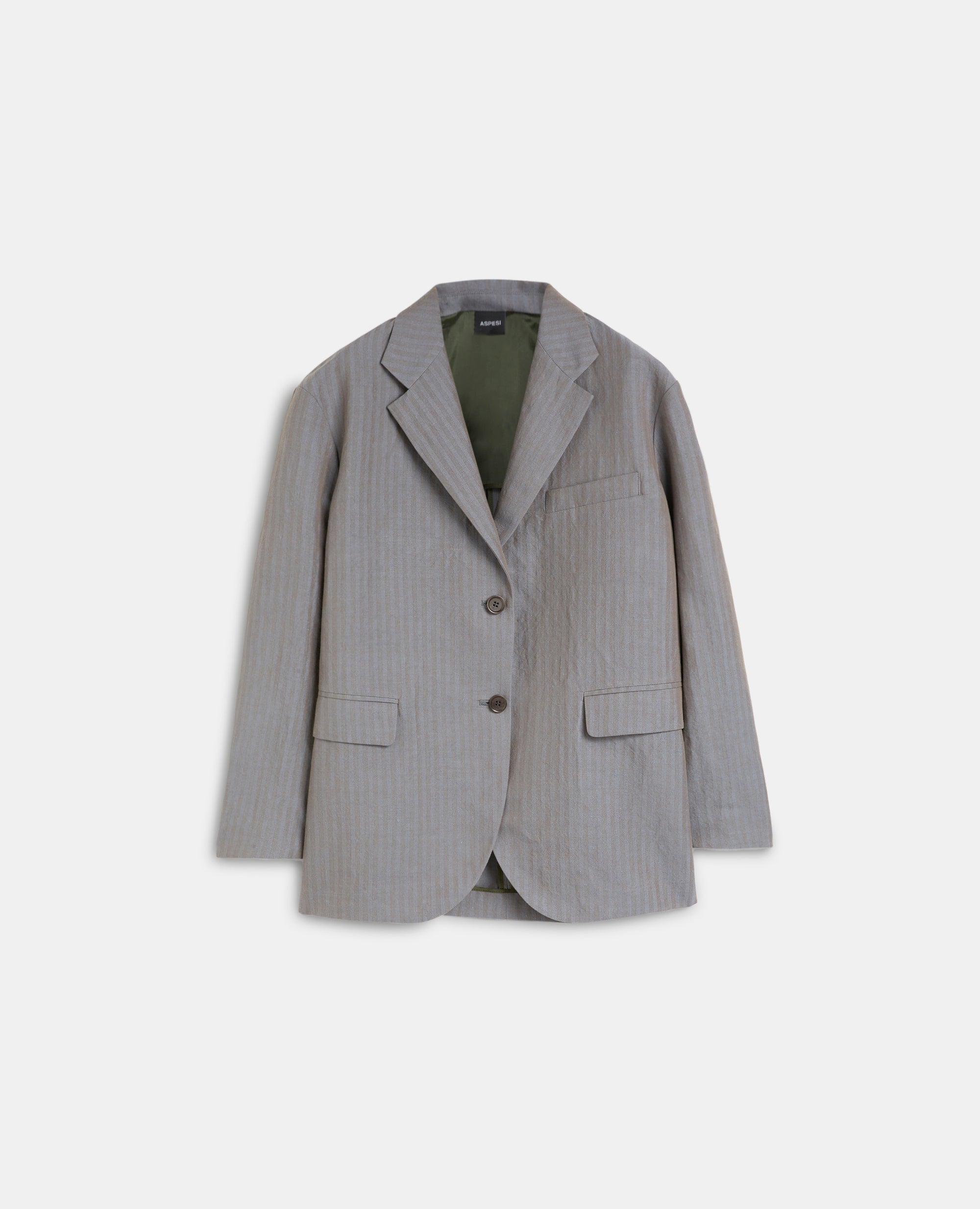 GIACCA IN TELA DI COTONE E LINO-GRIGIO-GREY-GRIS-GRAU-GRIS