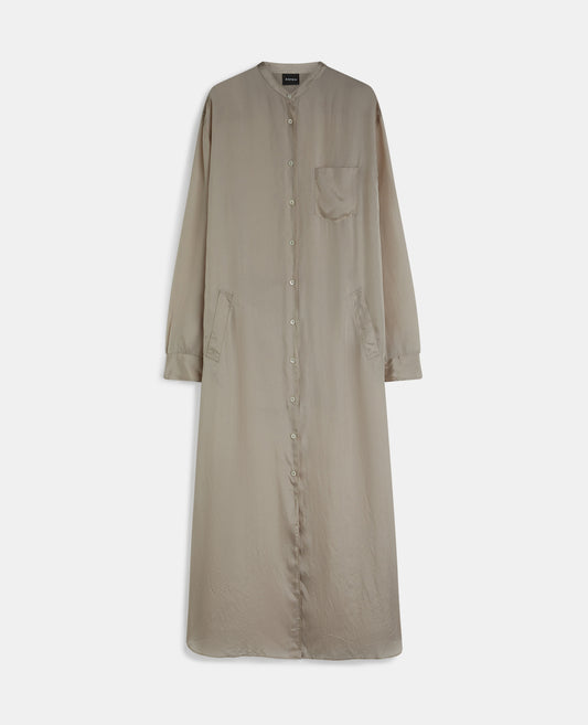 ABITO CAMICIA IN TAFFETAS-GHIACCIO-ICE-HIELO-EIS-GLACE