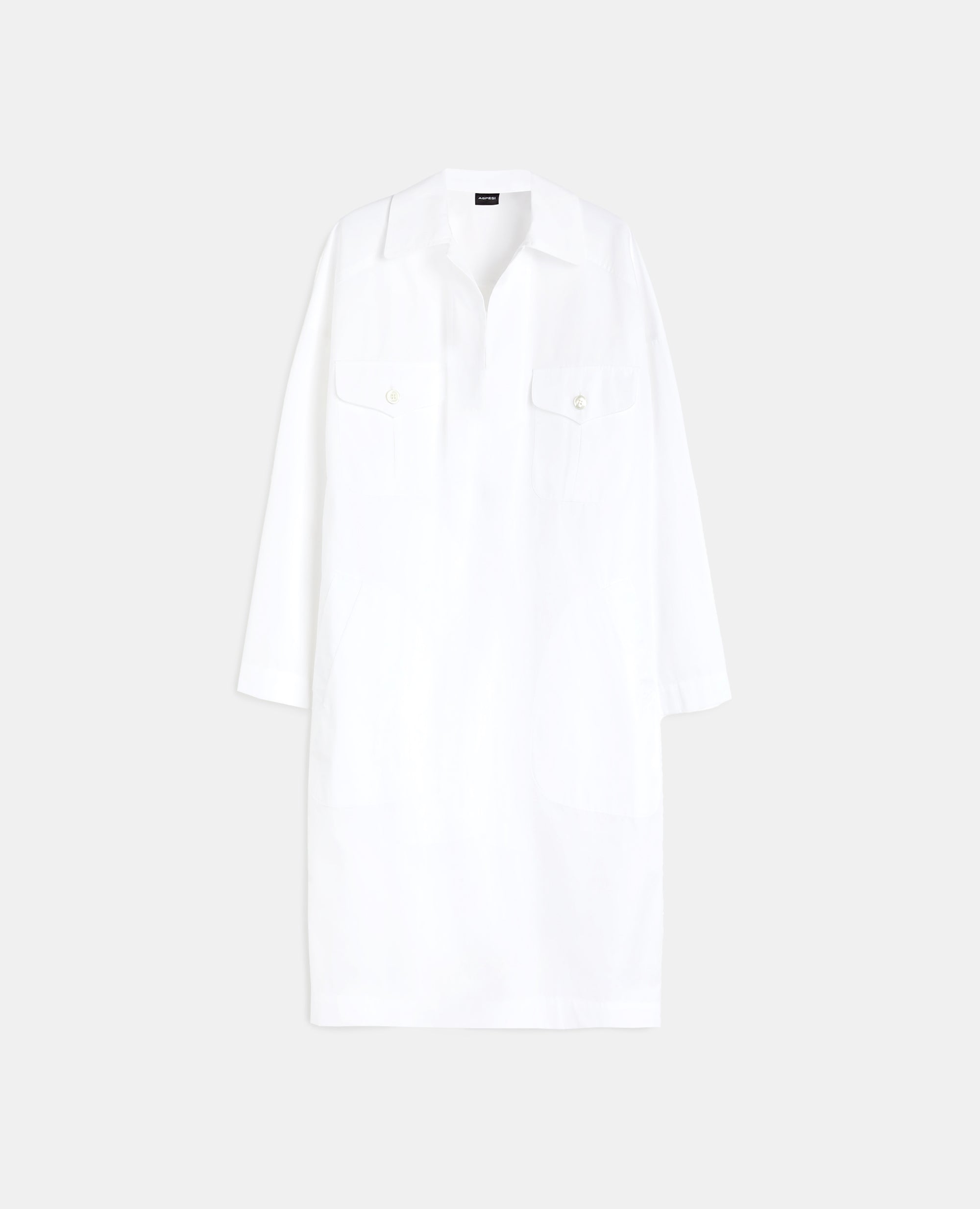 Abito in popeline di cotone-BIANCO-WHITE-BLANCO-WEISS-BLANC