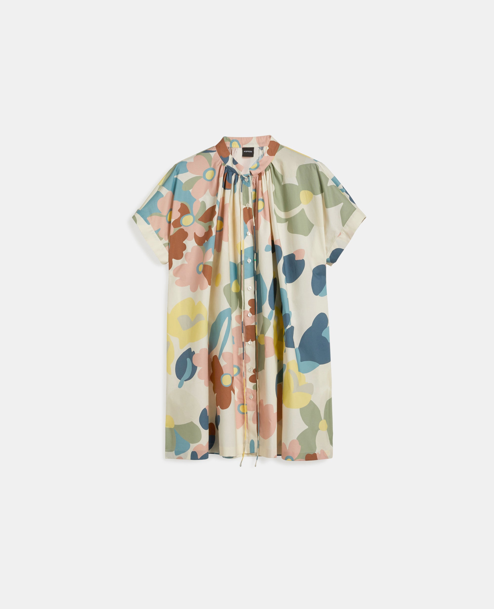 CAMICIA IN POPELINE DI COTONE STAMPATO-FIORELLINO-FIORELLINO-FIORELLINO-FIORELLINO-FIORELLINO