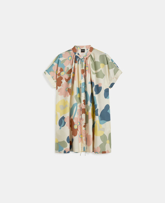 CAMICIA IN POPELINE DI COTONE STAMPATO-FIORELLINO-FIORELLINO-FIORELLINO-FIORELLINO-FIORELLINO
