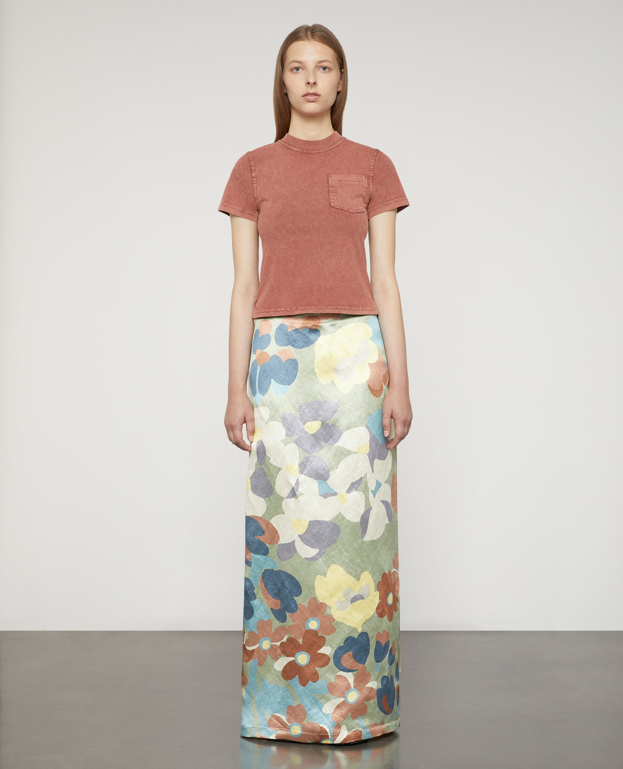 T-shirt in jersey di cotone tinto capo-TABACCO-TOBACCO-TABACO-TABAK-TABAC