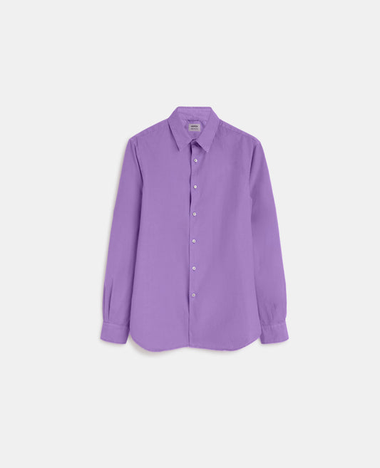 CAMICIA IN POPELINE LEGGERO DI COTONE-VIOLA-PURPLE-MORADO-VIOLETT-VIOLET