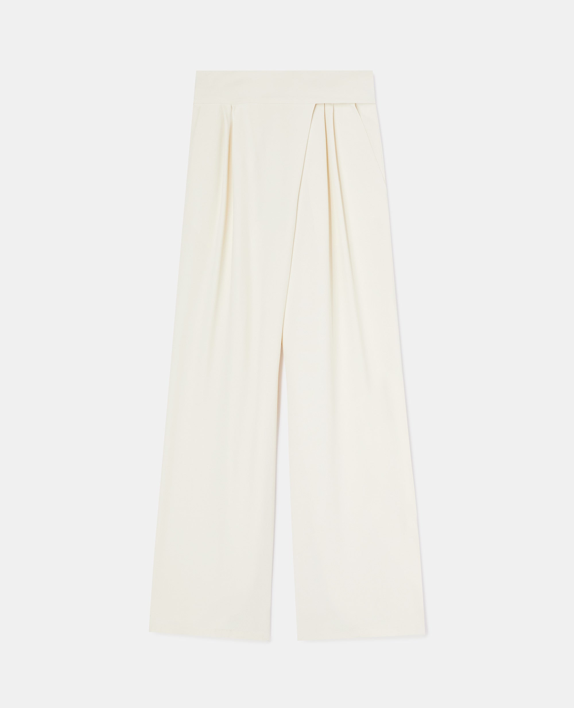 Pantalone palazzo in crêpe envers satin-NATURALE-NATURAL-NATURAL-NATURLICH-NATUREL