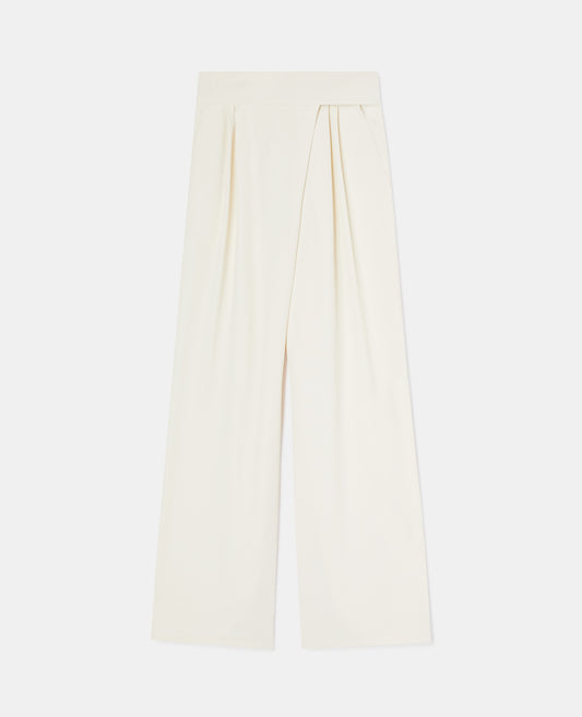 Pantalone palazzo in crêpe envers satin-NATURALE-NATURAL-NATURAL-NATURLICH-NATUREL