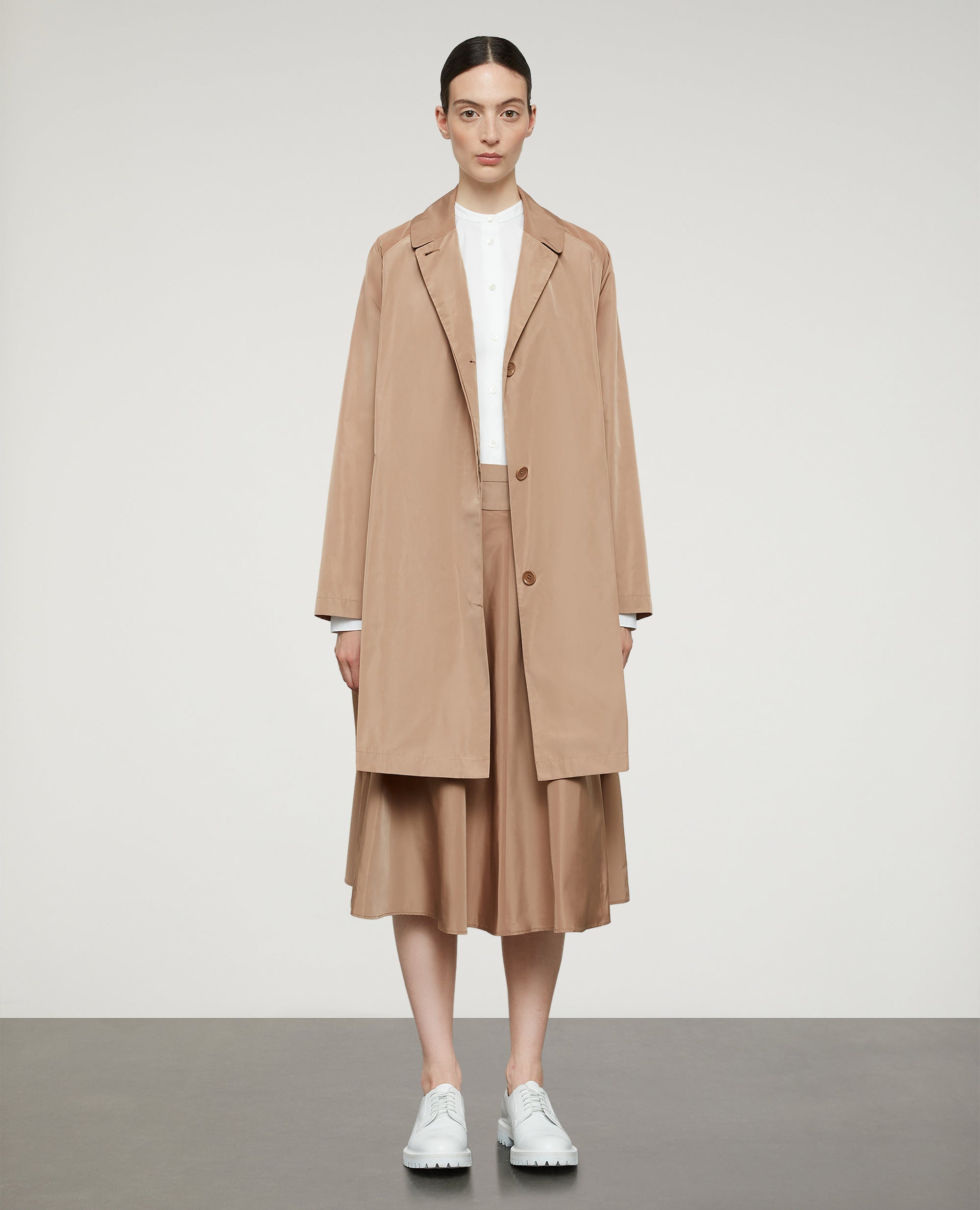 Gonna a ruota in Taffetà-CAMMELLO-CAMEL-CAMELLO-KAMEL-CAMEL