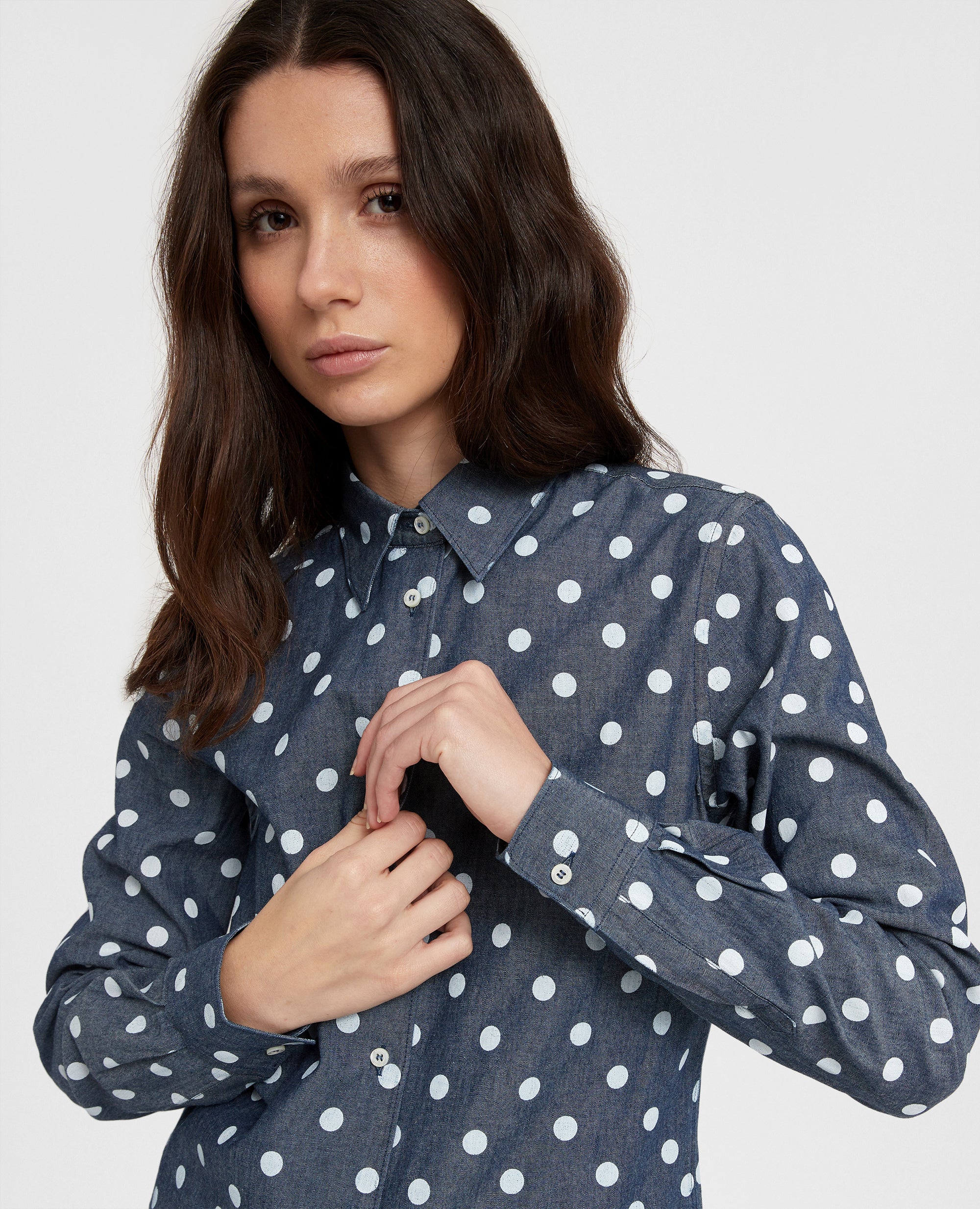 Camicia classica in chambray-STAMPA POIS-STAMPA POIS-STAMPA POIS-STAMPA POIS-STAMPA POIS