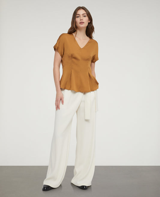 Top in satin con pences-BISCOTTO-BISCUIT-GALLETA-COOKIE-BISCUIT