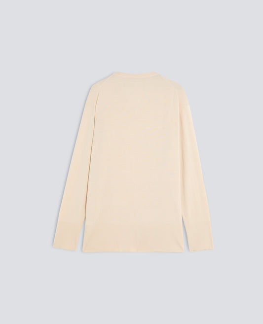 SCOLLO A V IN LANA MERINO-NATURALE-NATURAL-NATURAL-NATURLICH-NATUREL