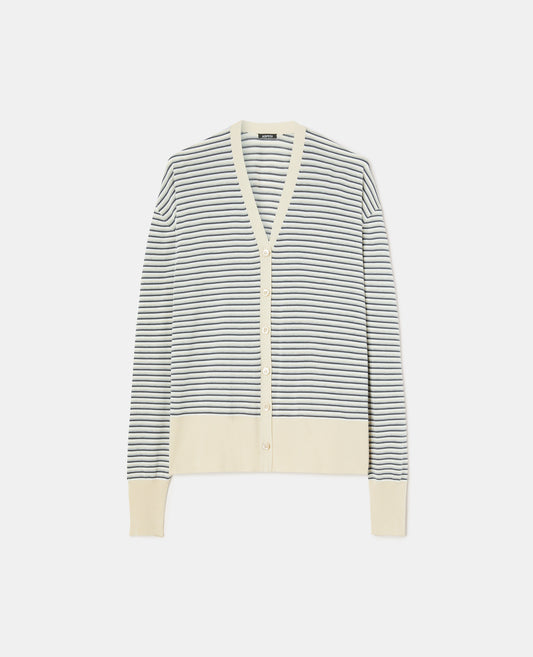 Cardigan a righe con scollo a v-MULTICOLOR-MULTICOLOR-MULTICOLOR-MULTICOLOR-MULTICOLOR