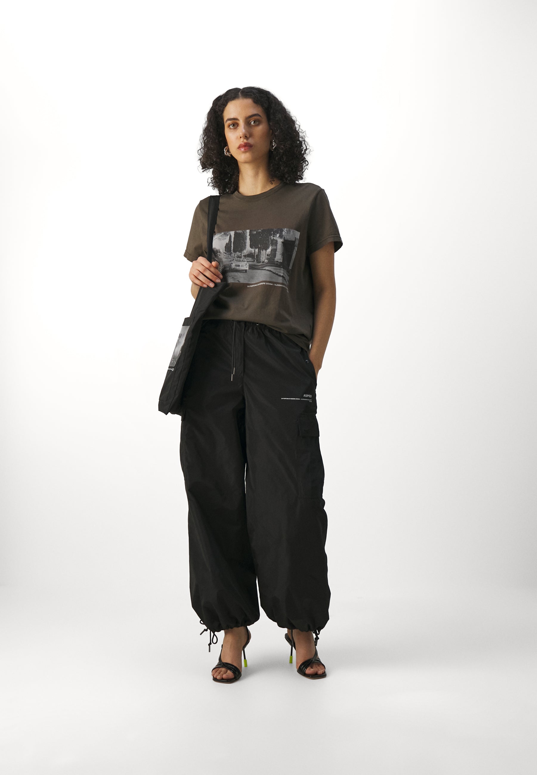 T-SHIRT IN JERSEY DI COTONE-MILITARE-MILITARY-MILITAR-MILITAR-MILITAIRE