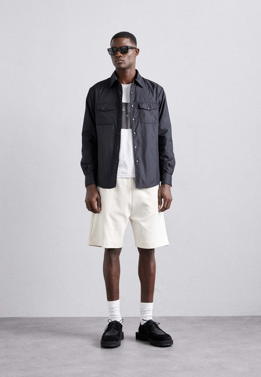 CAMICIA IN NYLON-NERO-BLACK-NEGRO-SCHWARZ-NOIR