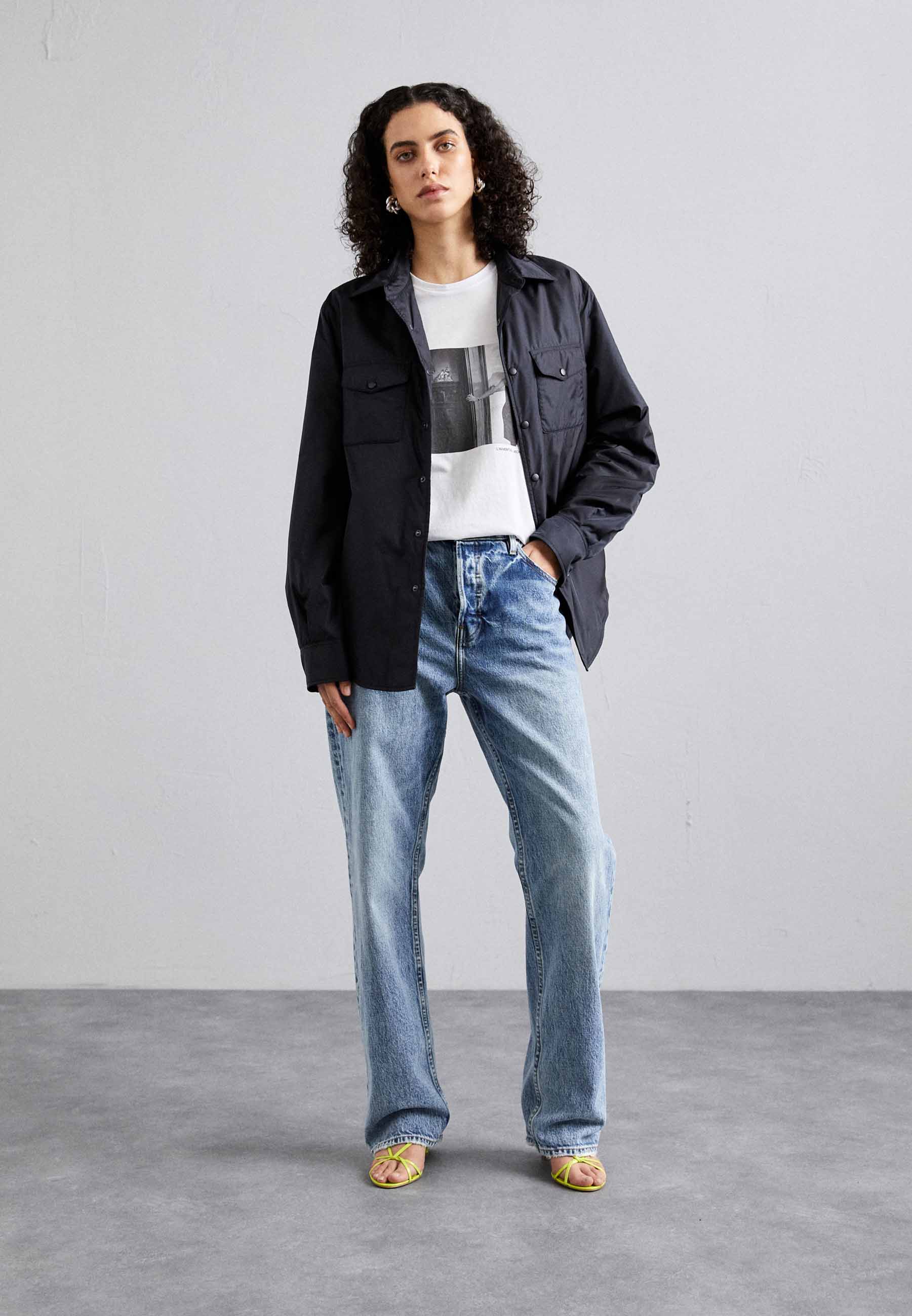 CAMICIA IN NYLON-NERO-BLACK-NEGRO-SCHWARZ-NOIR